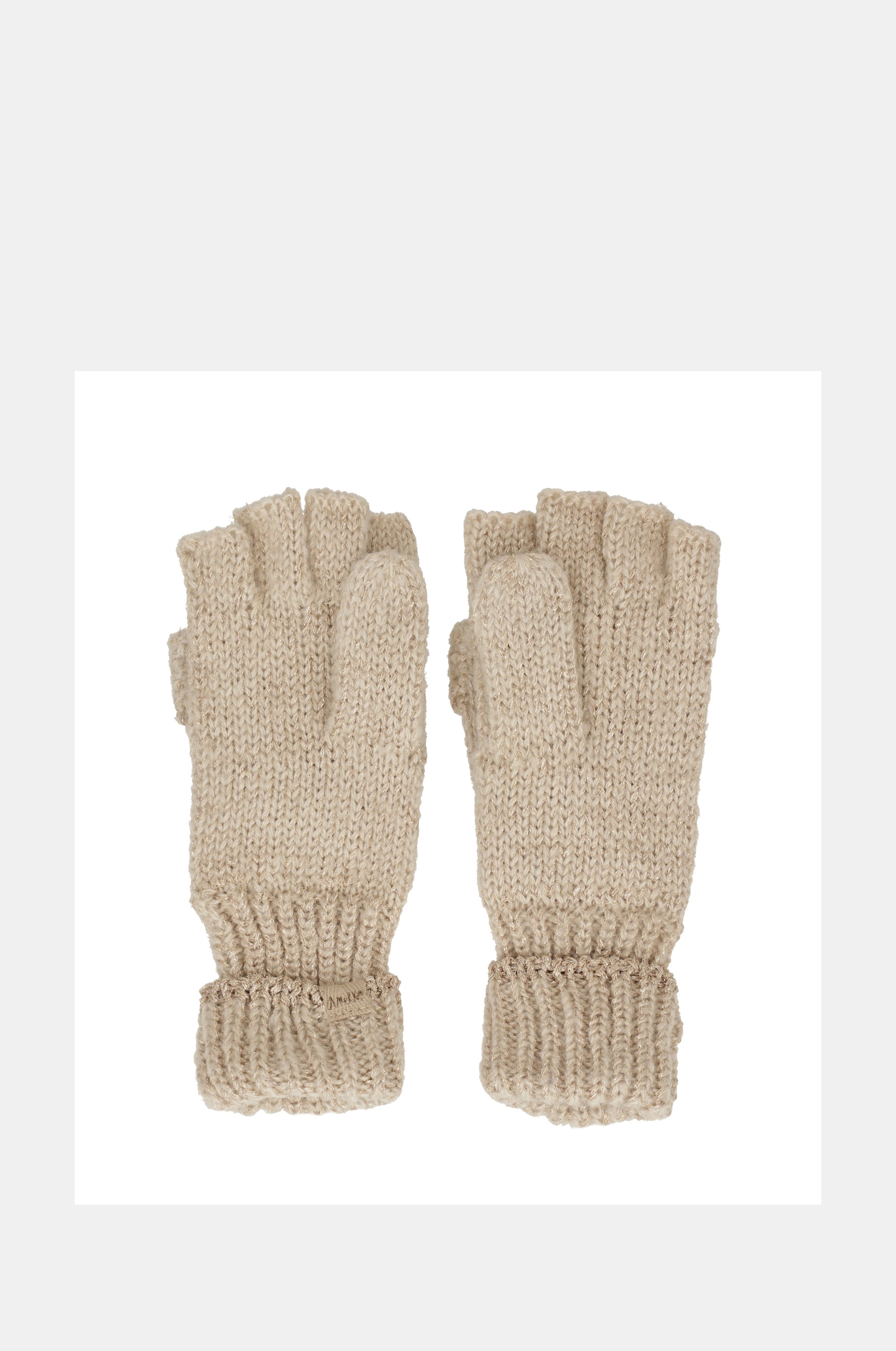 Guanti con logo beige