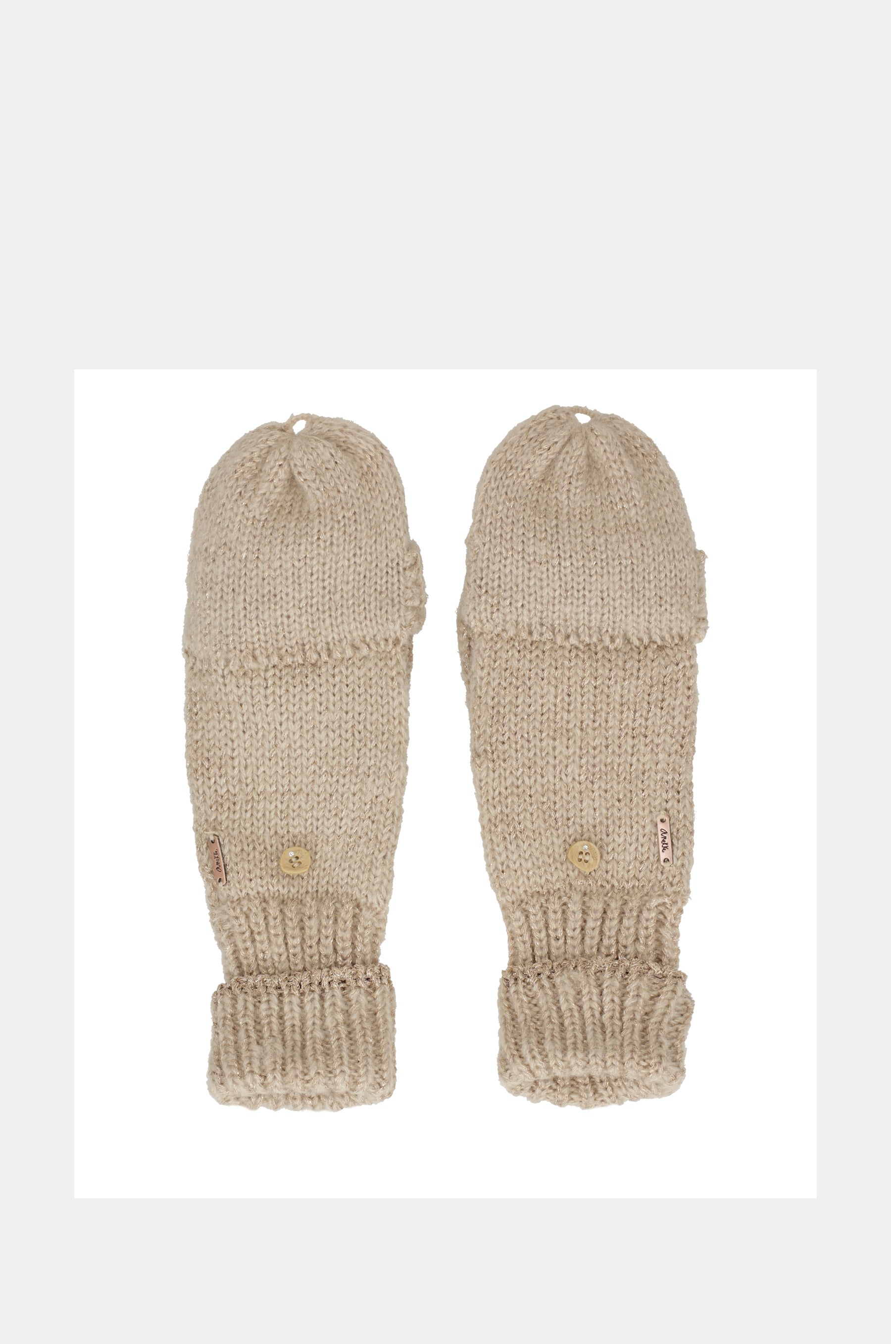 Guanti con logo beige