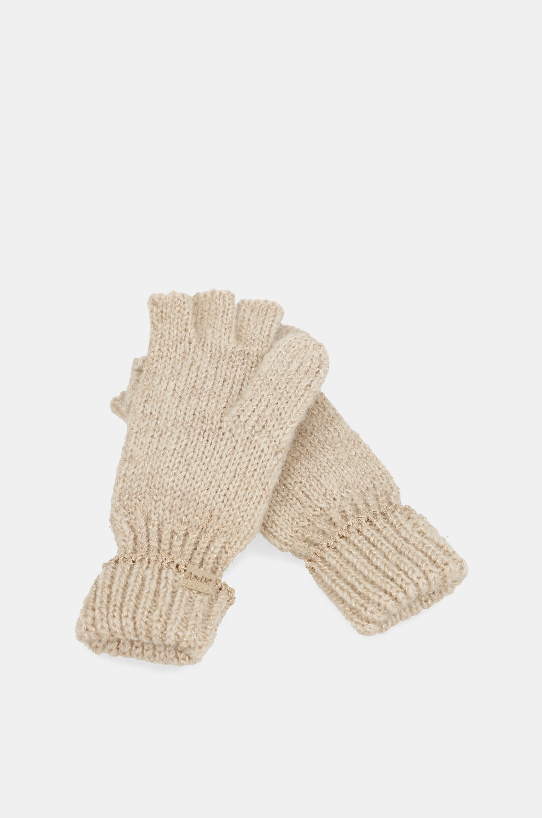 Guanti con logo beige