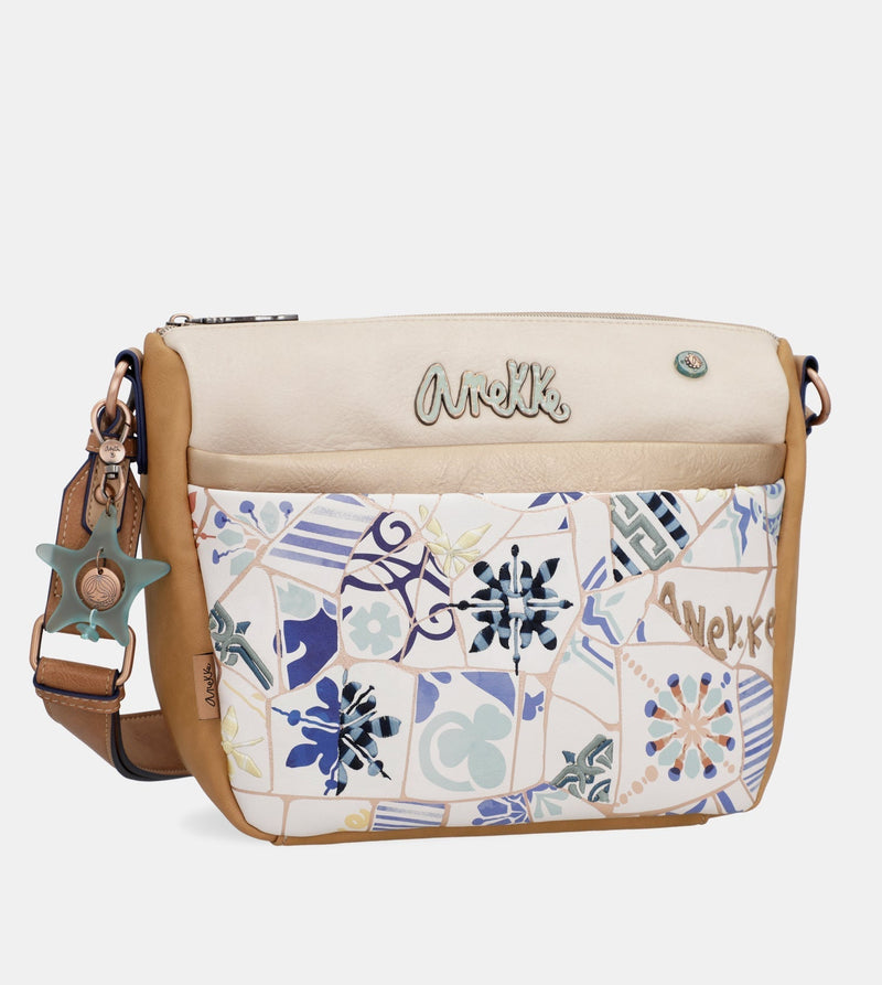 Borsa a tracolla con stampa Sunrise Tile Anekke