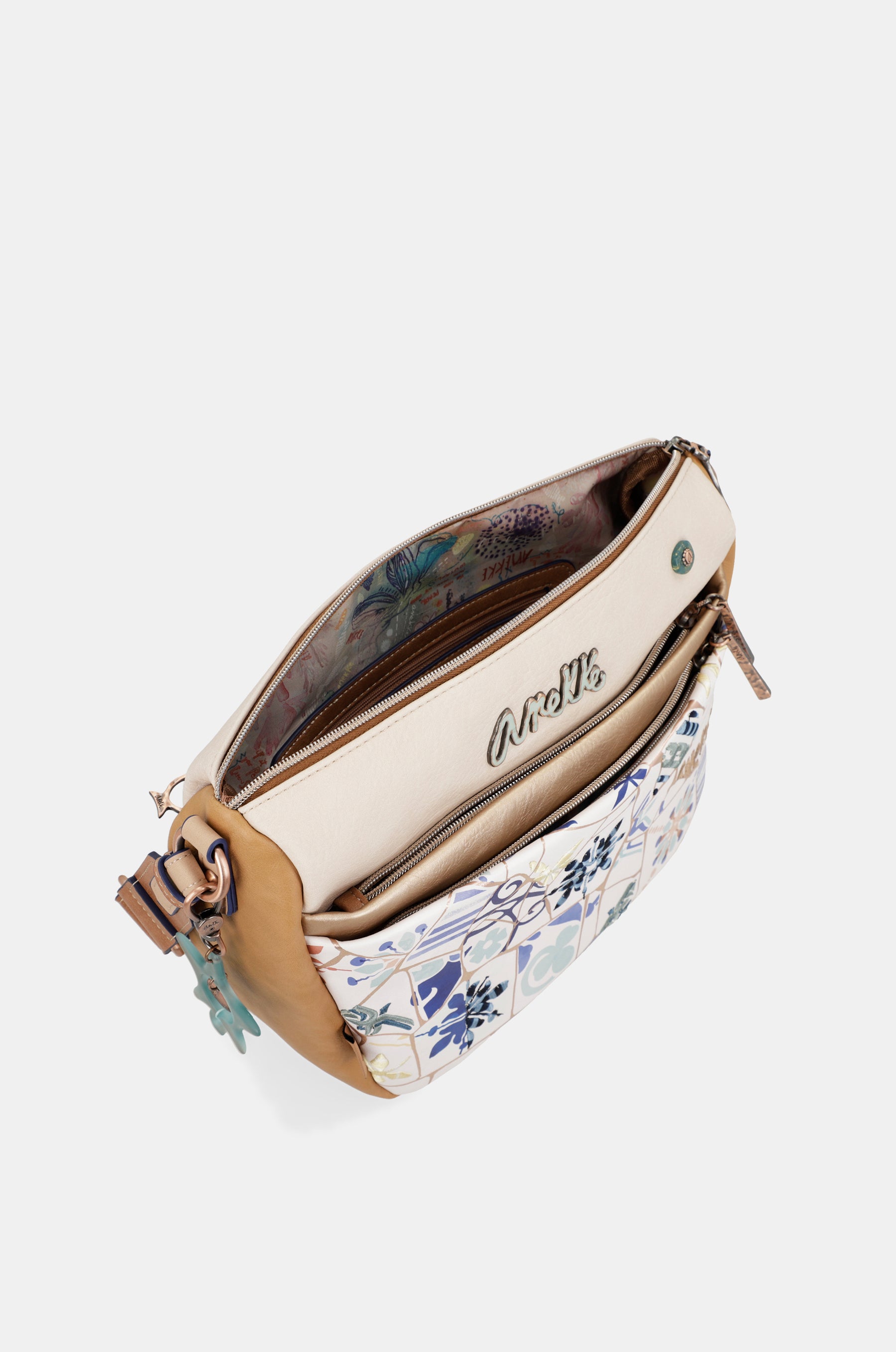Borsa a tracolla con stampa Sunrise Tile Anekke