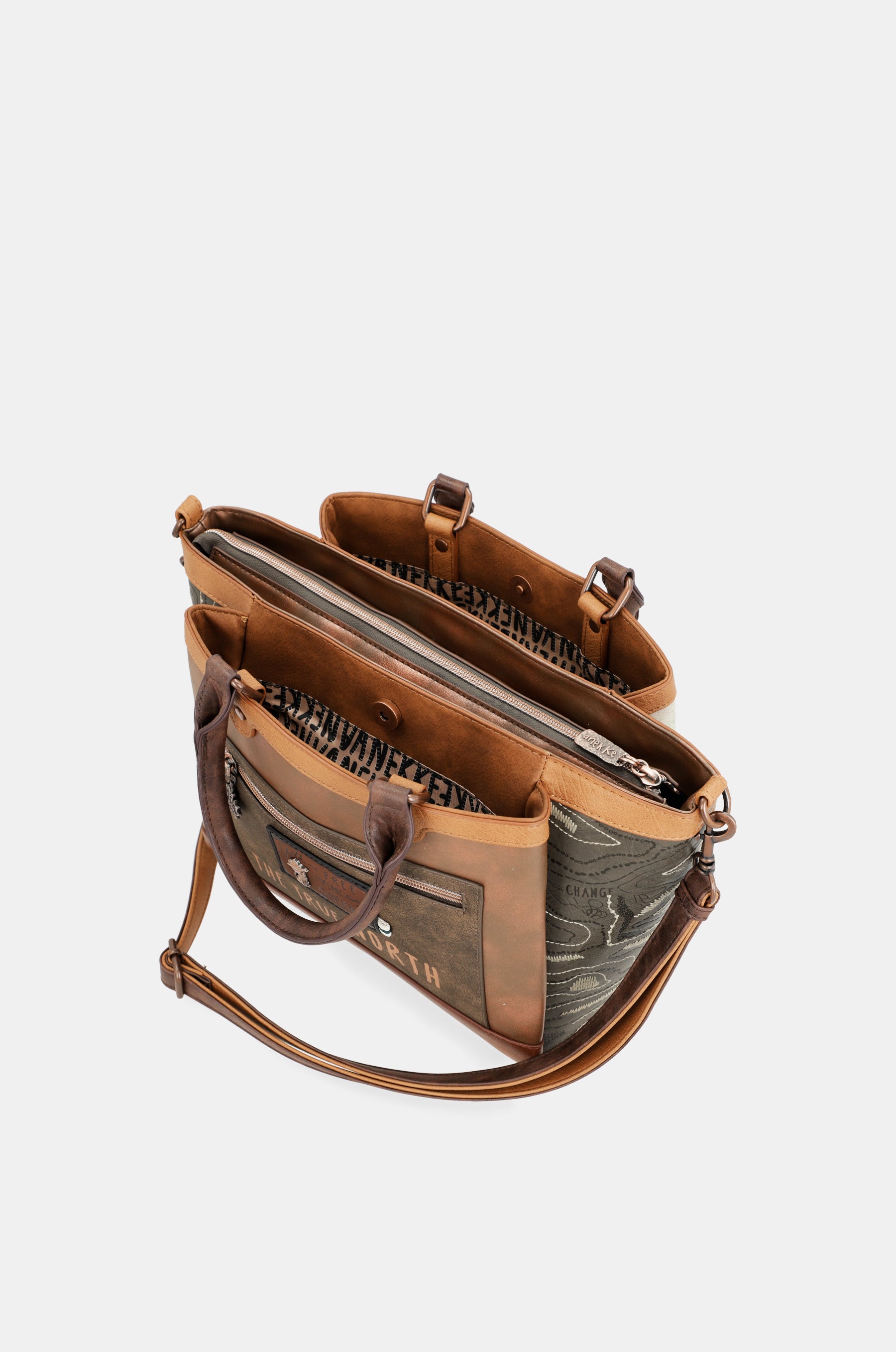 Borsa Forest a due manici con triplo scomparto