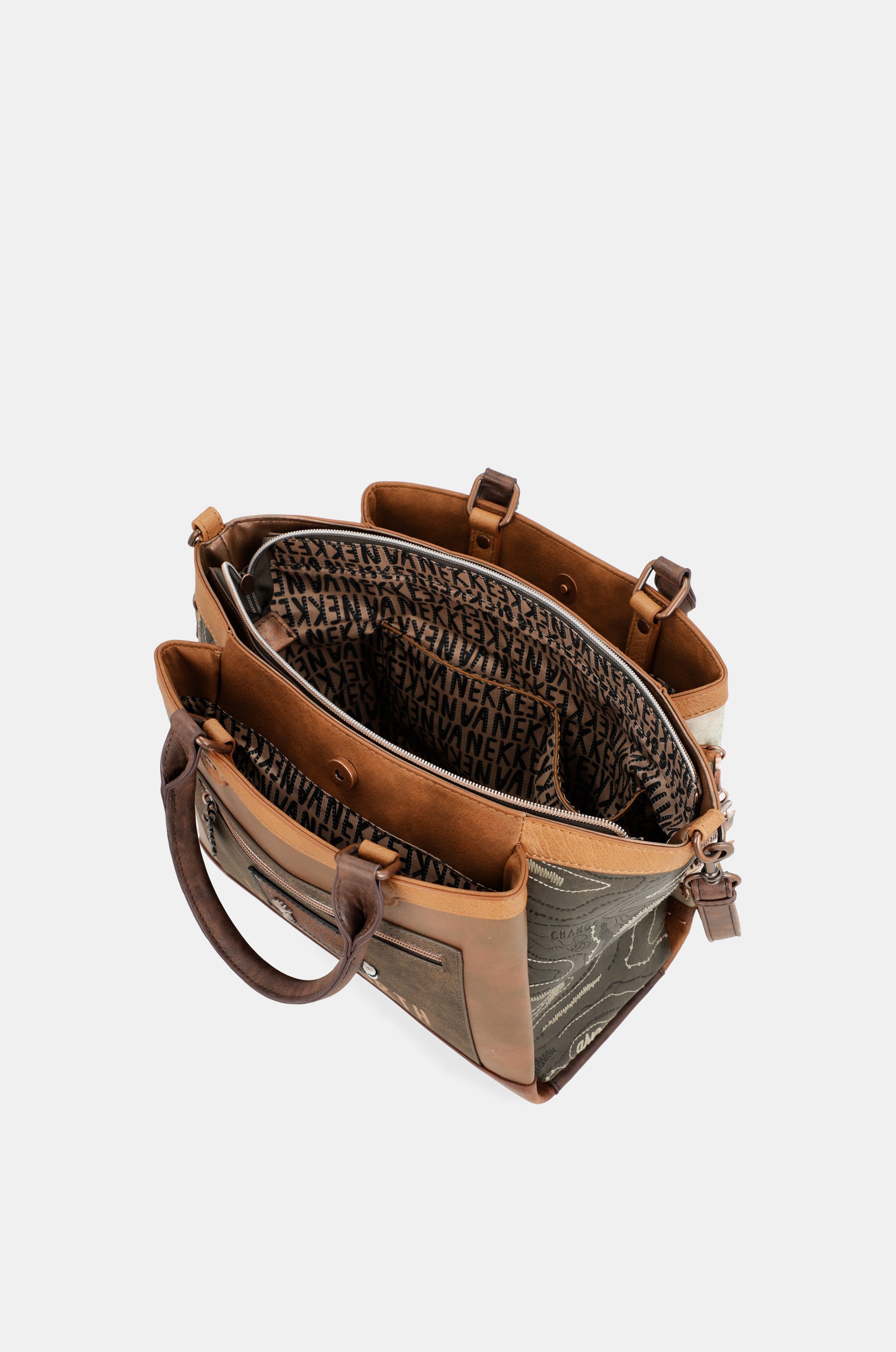 Borsa Forest a due manici con triplo scomparto
