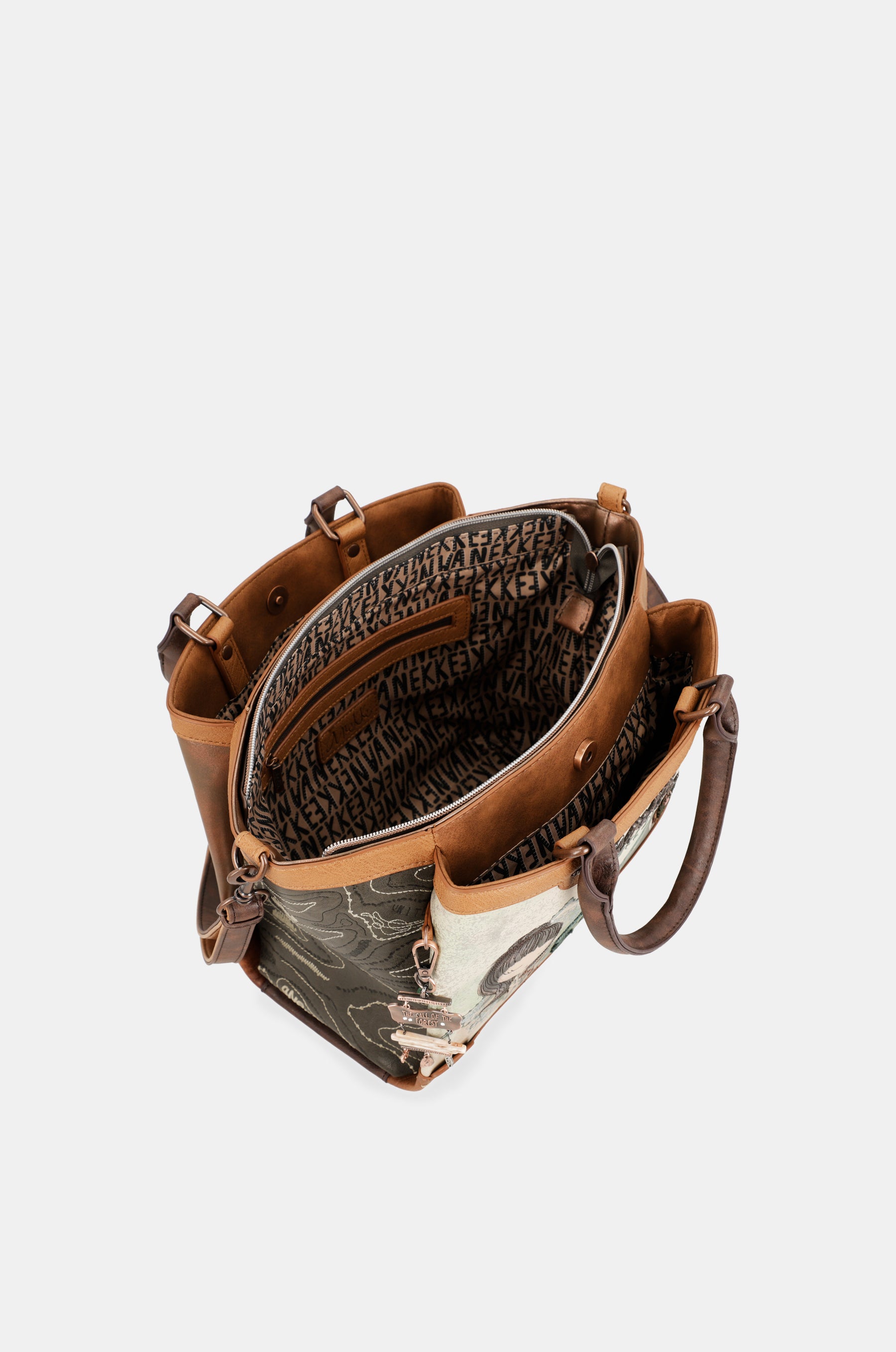 Borsa Forest a due manici con triplo scomparto