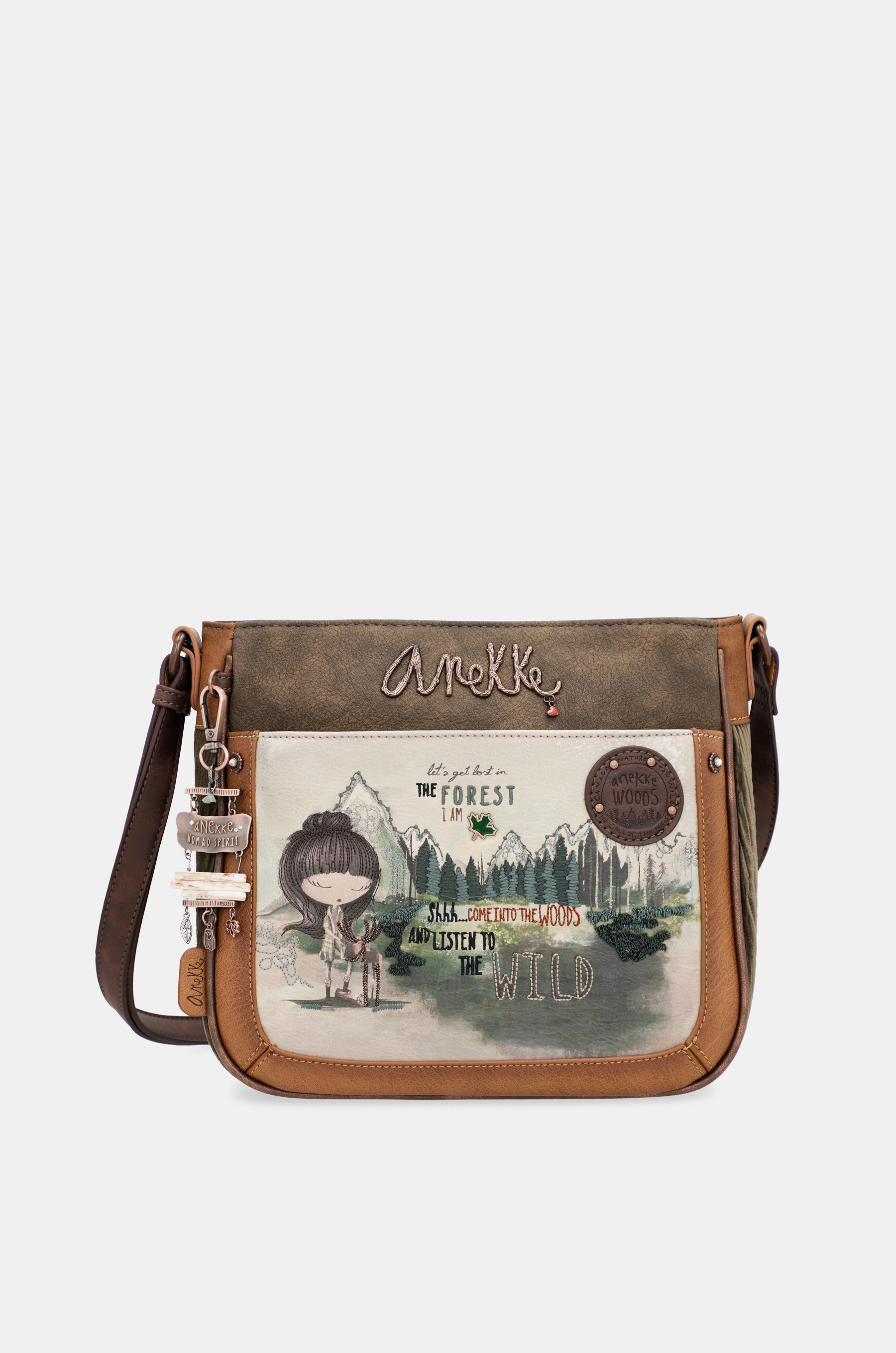 Borsa a tracolla media stampata The Forest