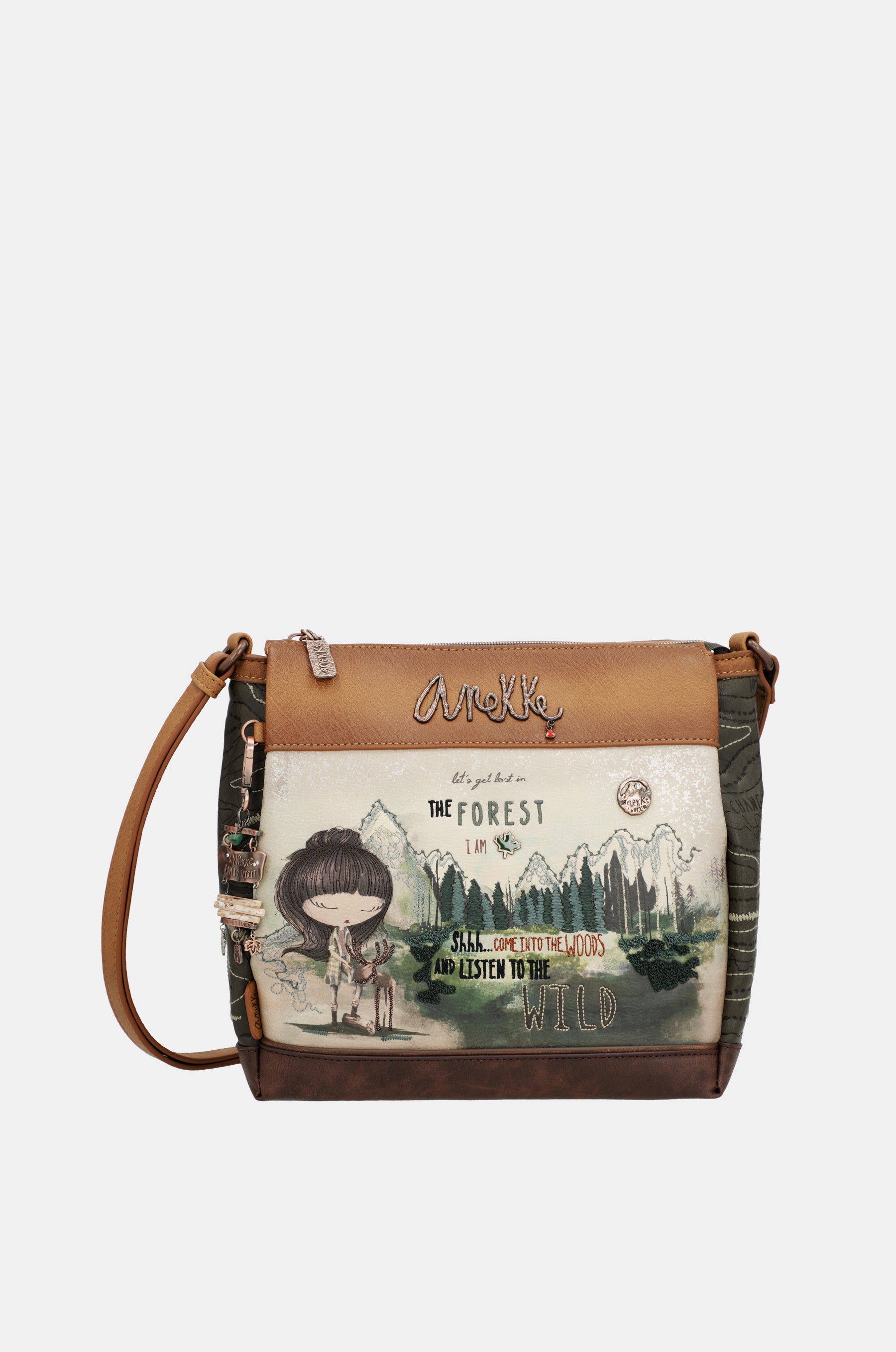 Borsa a tracolla stampata The Forest