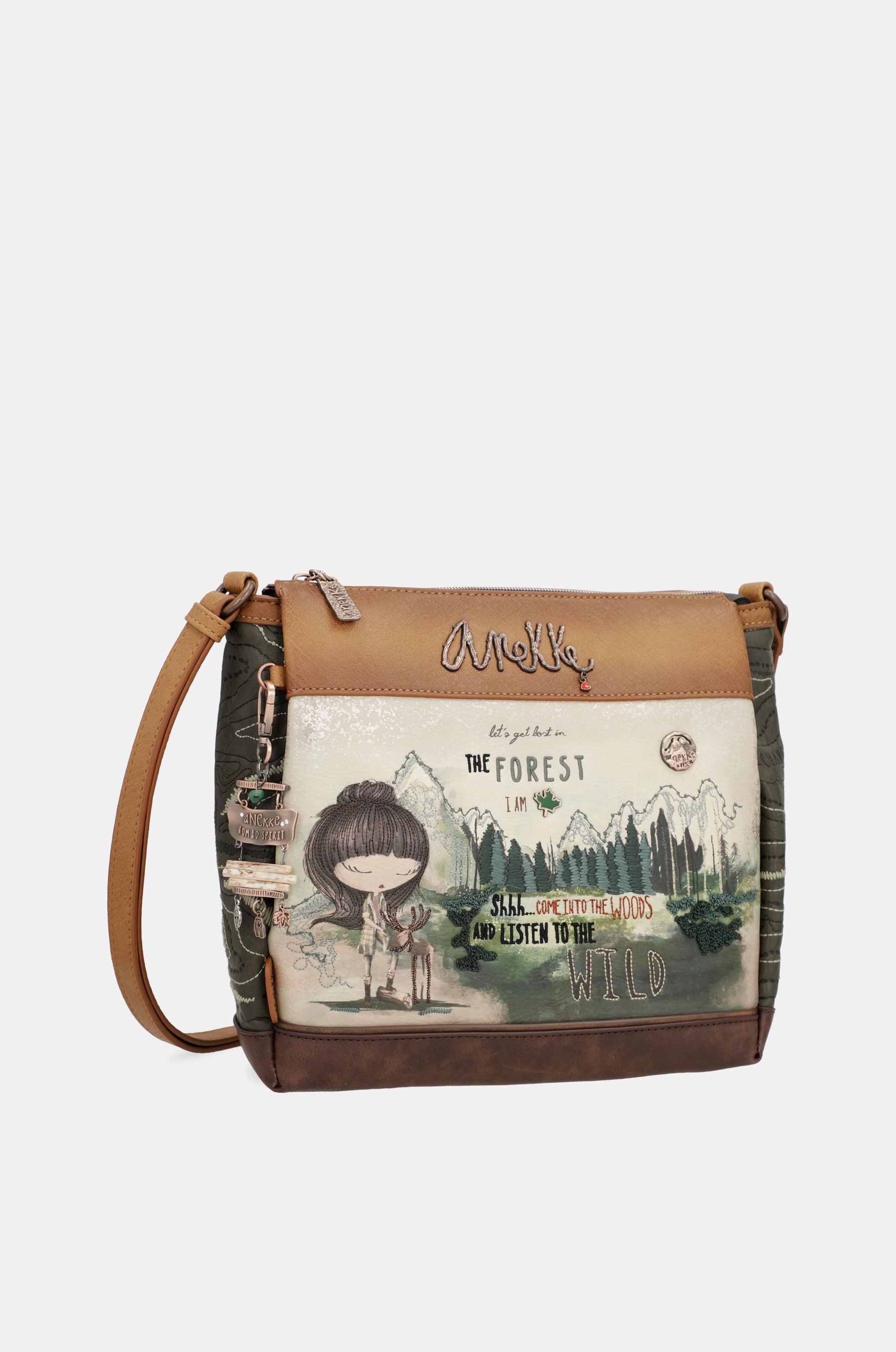Borsa a tracolla stampata The Forest