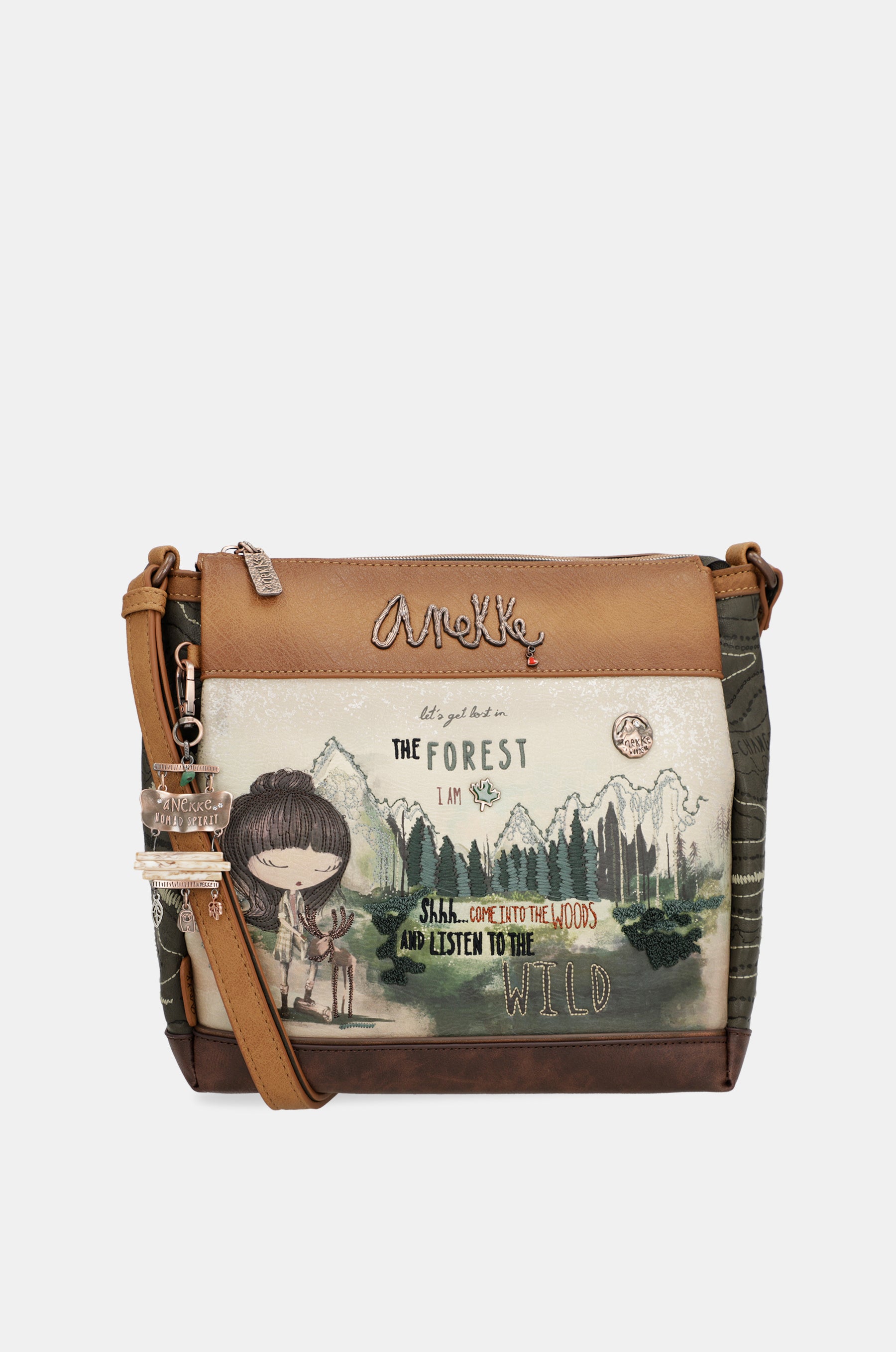 Borsa a tracolla stampata The Forest