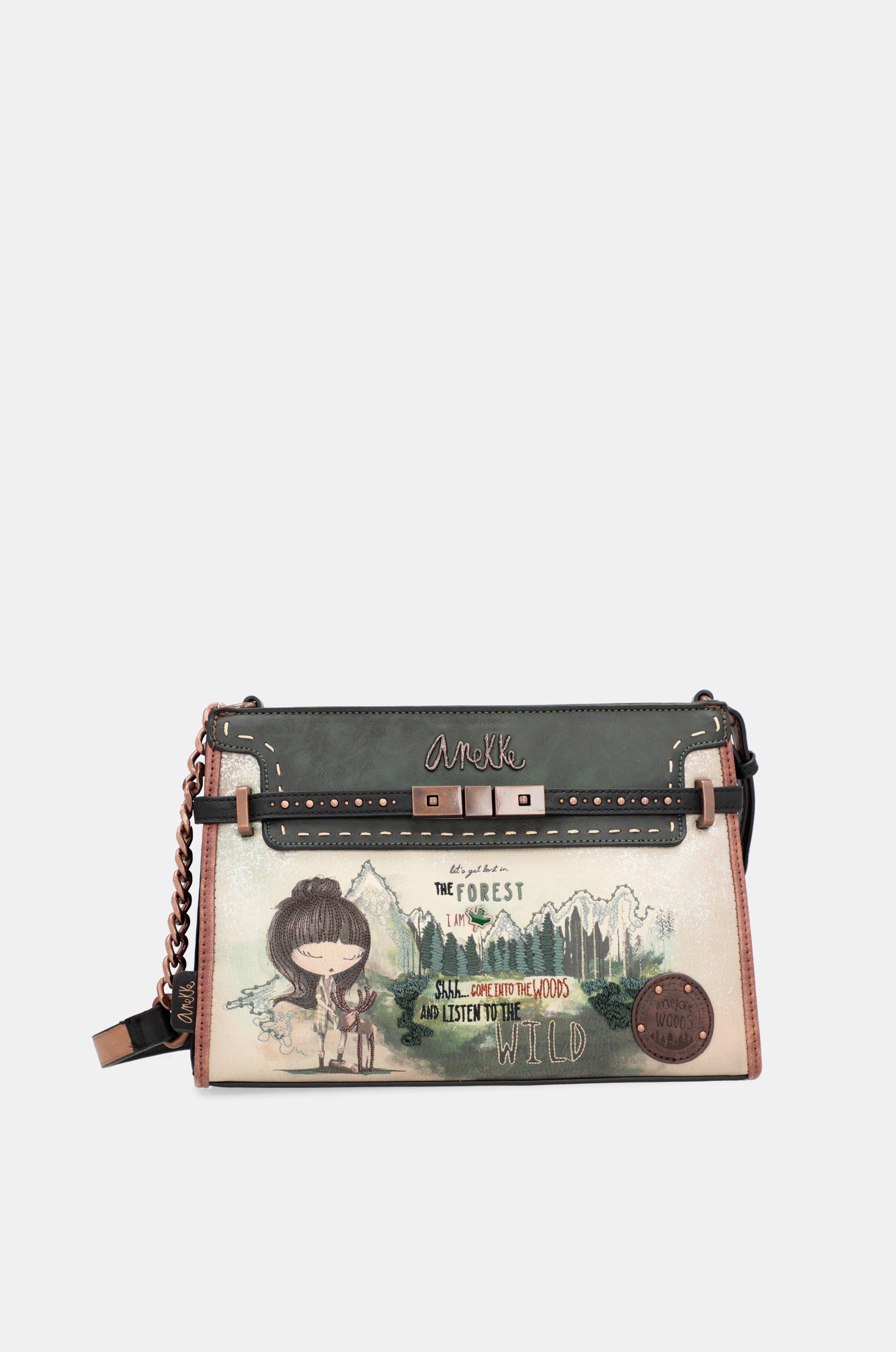 Borsa a tracolla The Forest con applicazioni metalliche