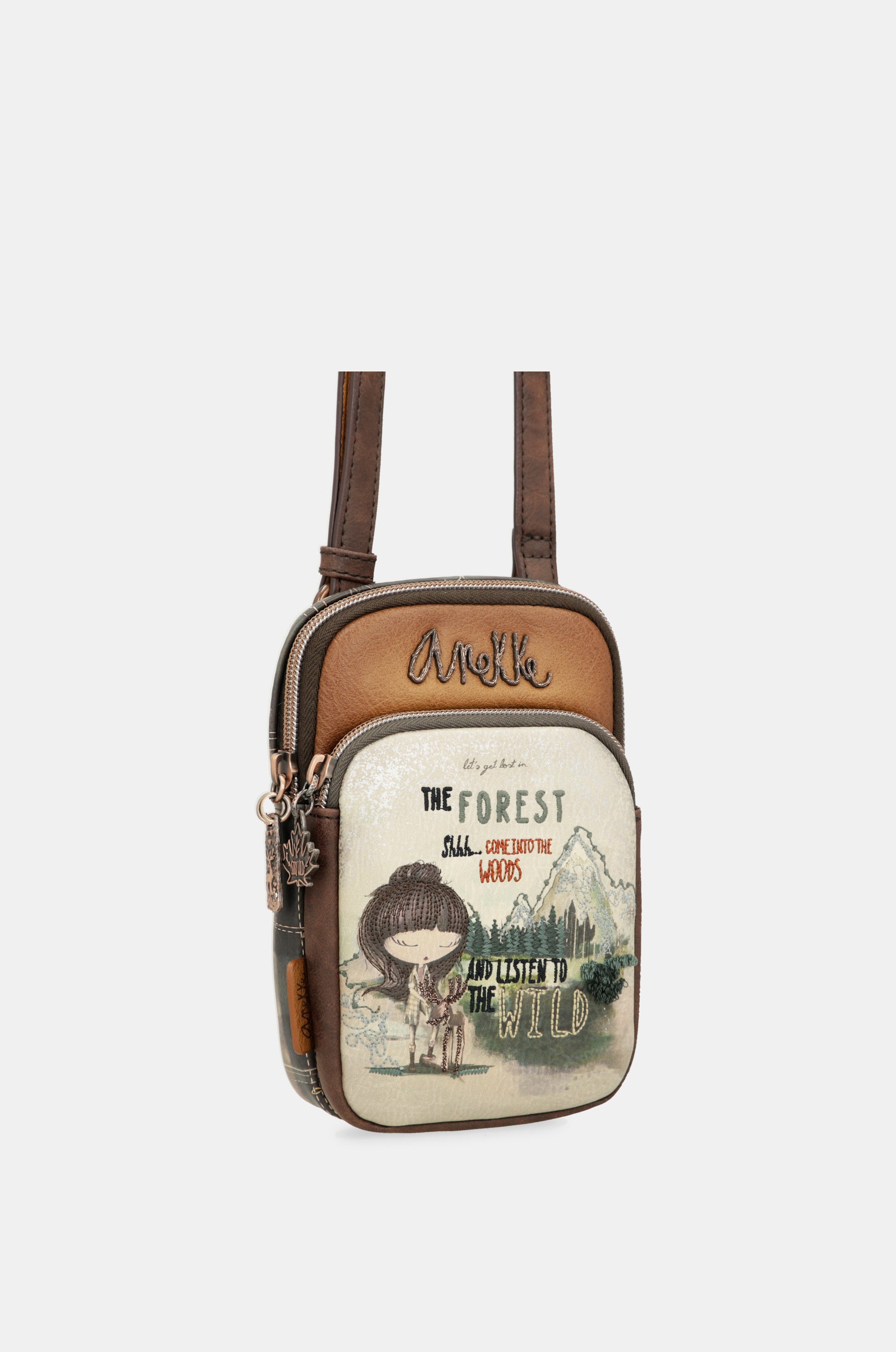 La mini borsa a tracolla Forest con tasca frontale