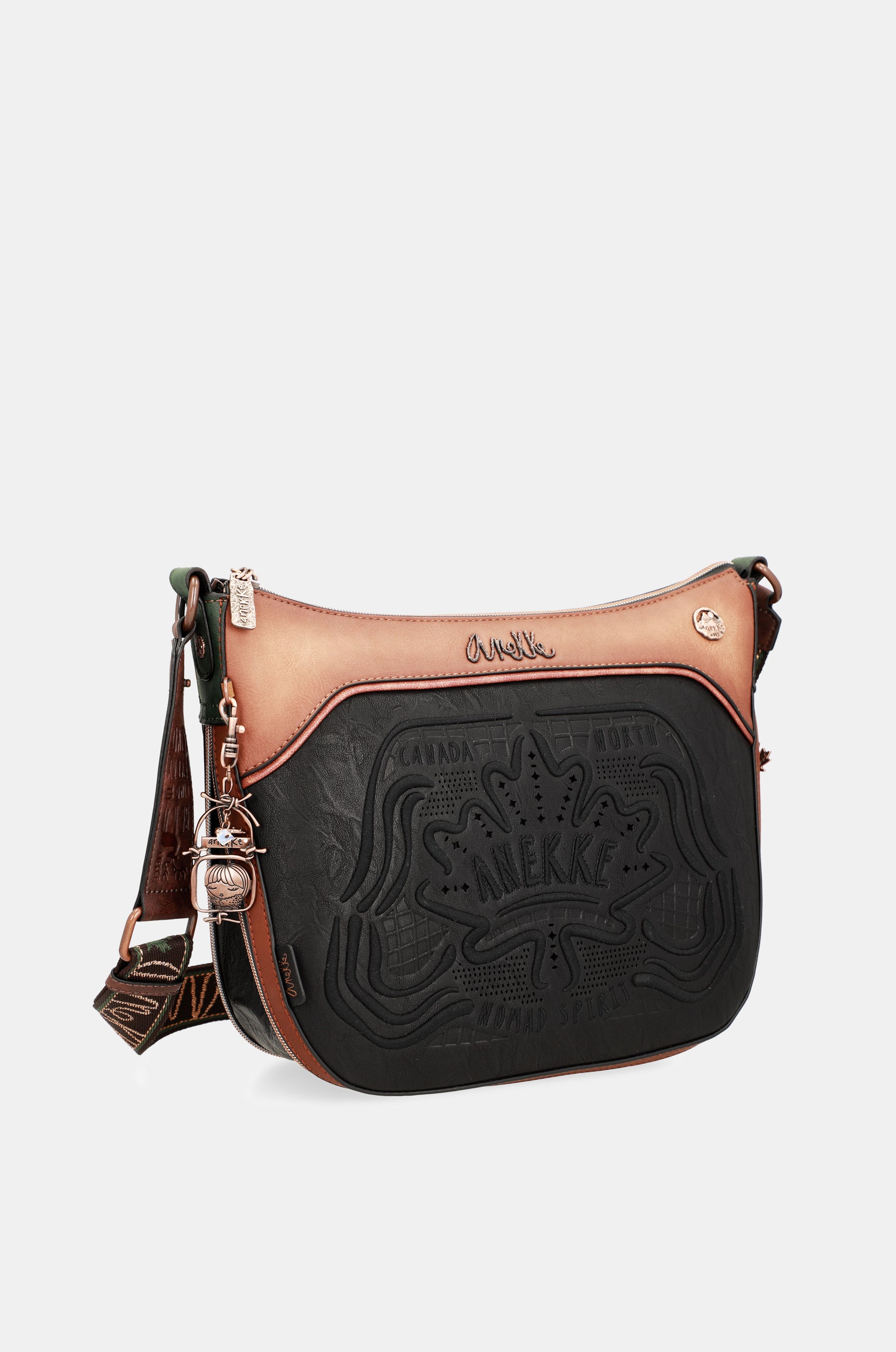 Borsa a tracolla nera grande Wild
