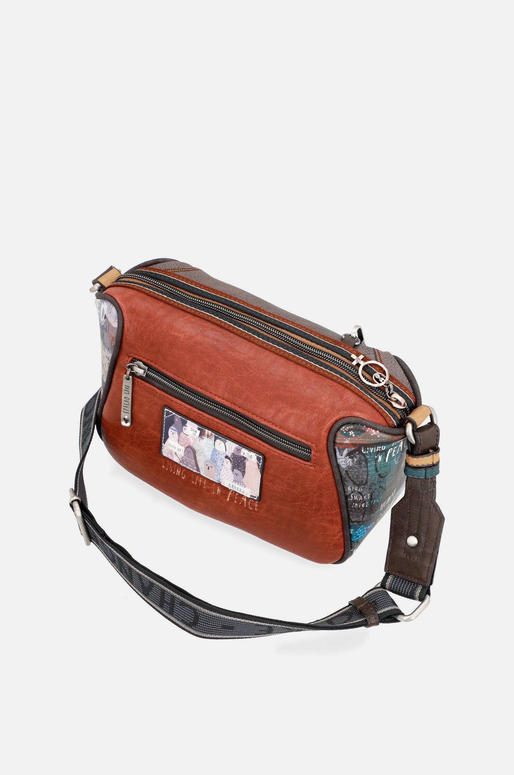 Borsa a tracolla stampata Respect