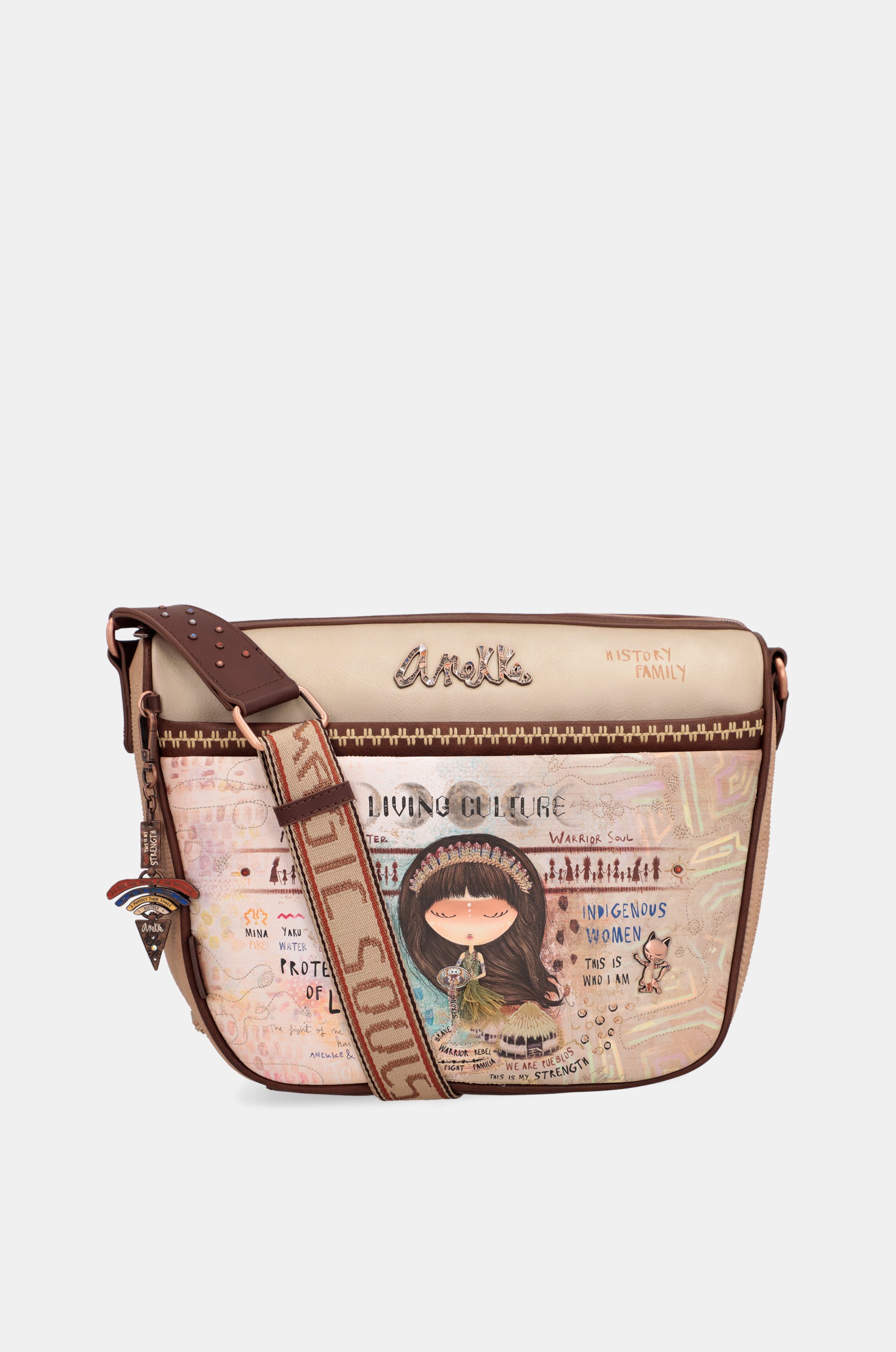 Borsa a tracolla grande Menire con tasche