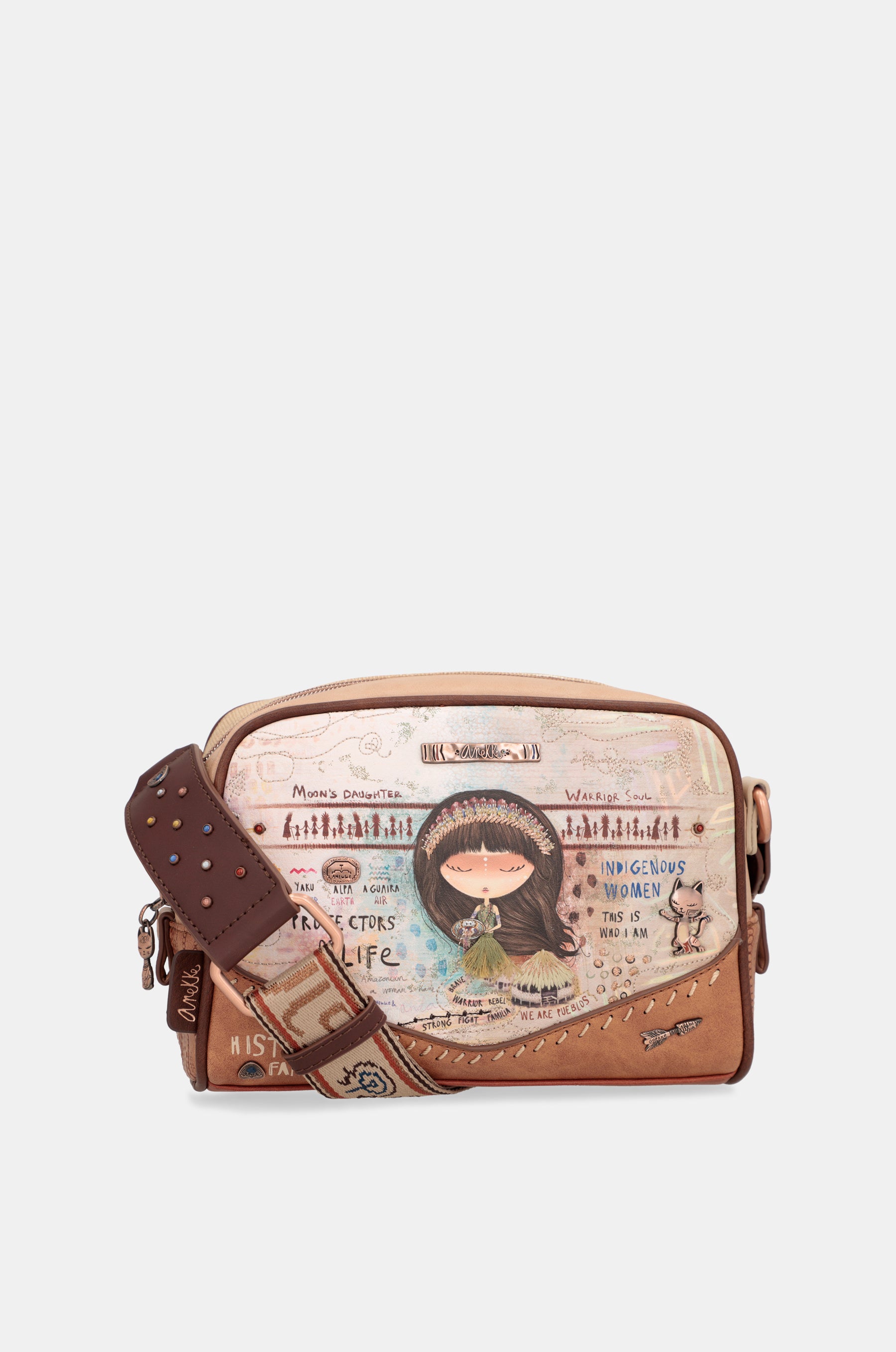 Borsa a tracolla stampata Menire
