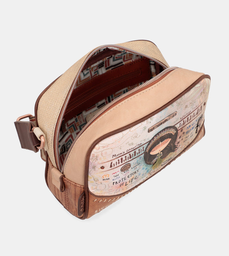 Borsa a tracolla stampata Menire