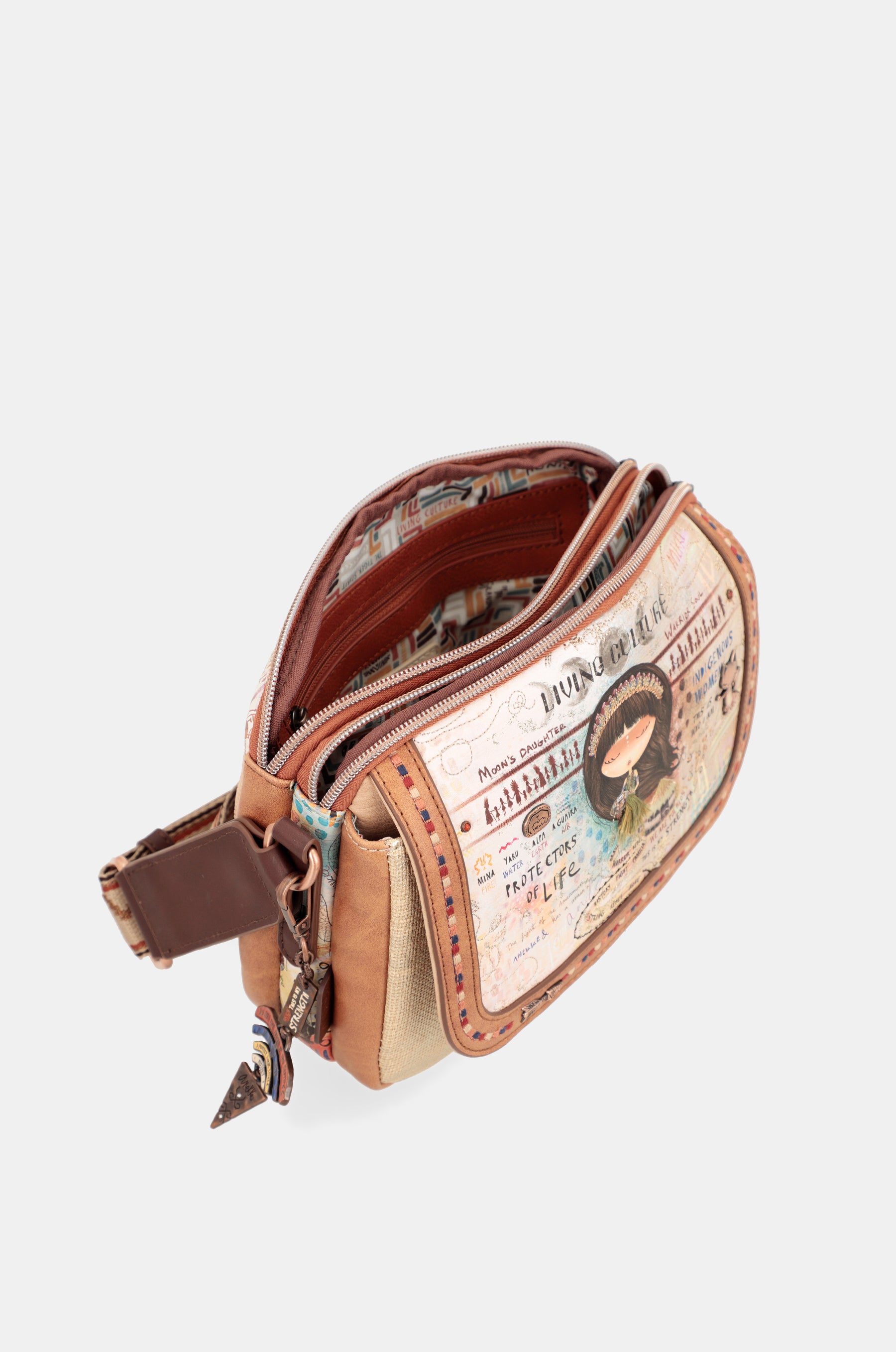 Borsa a tracolla Menire con patta 3 scomparti