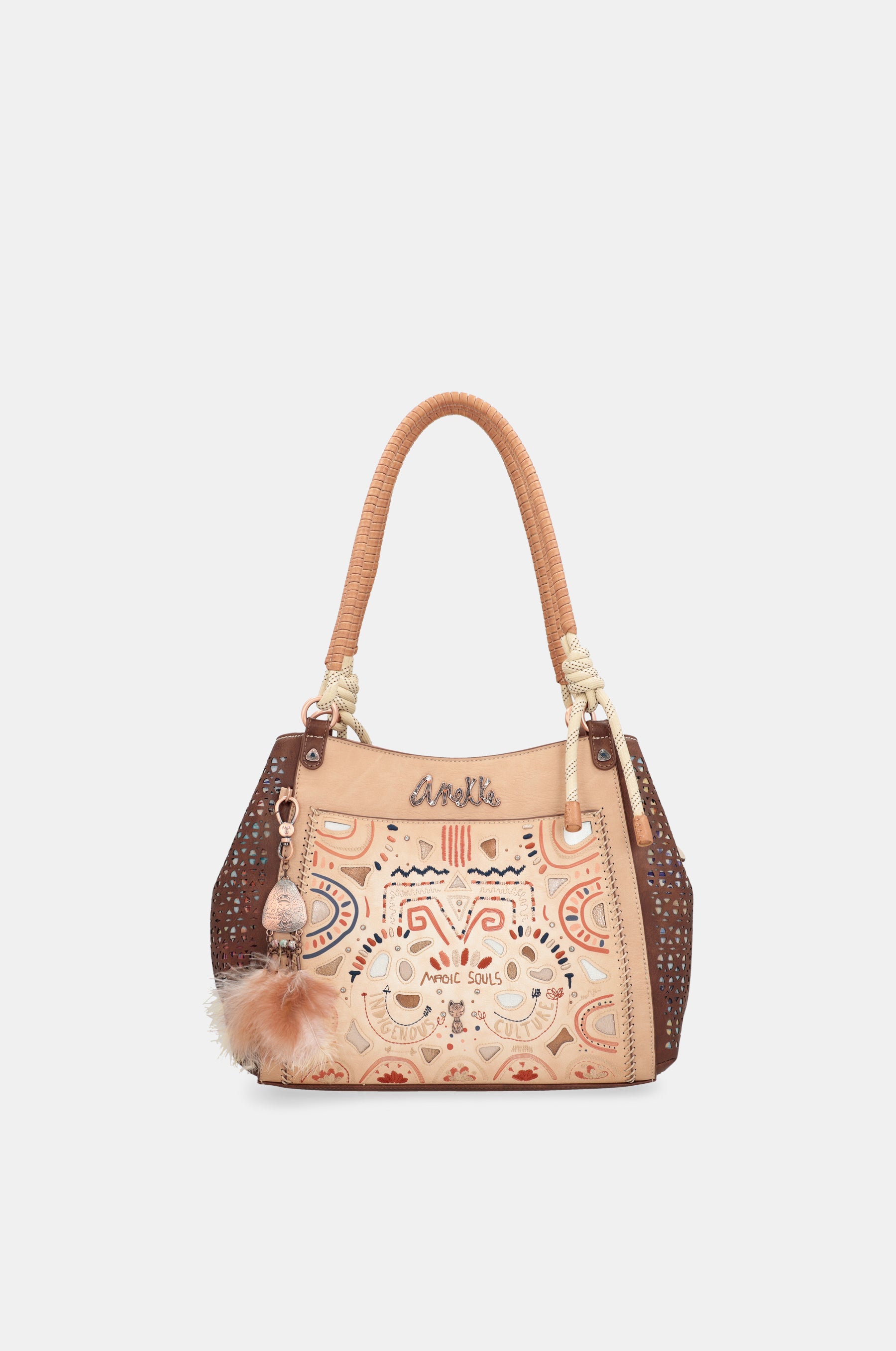 Borsa tote Tribe con manici intrecciati