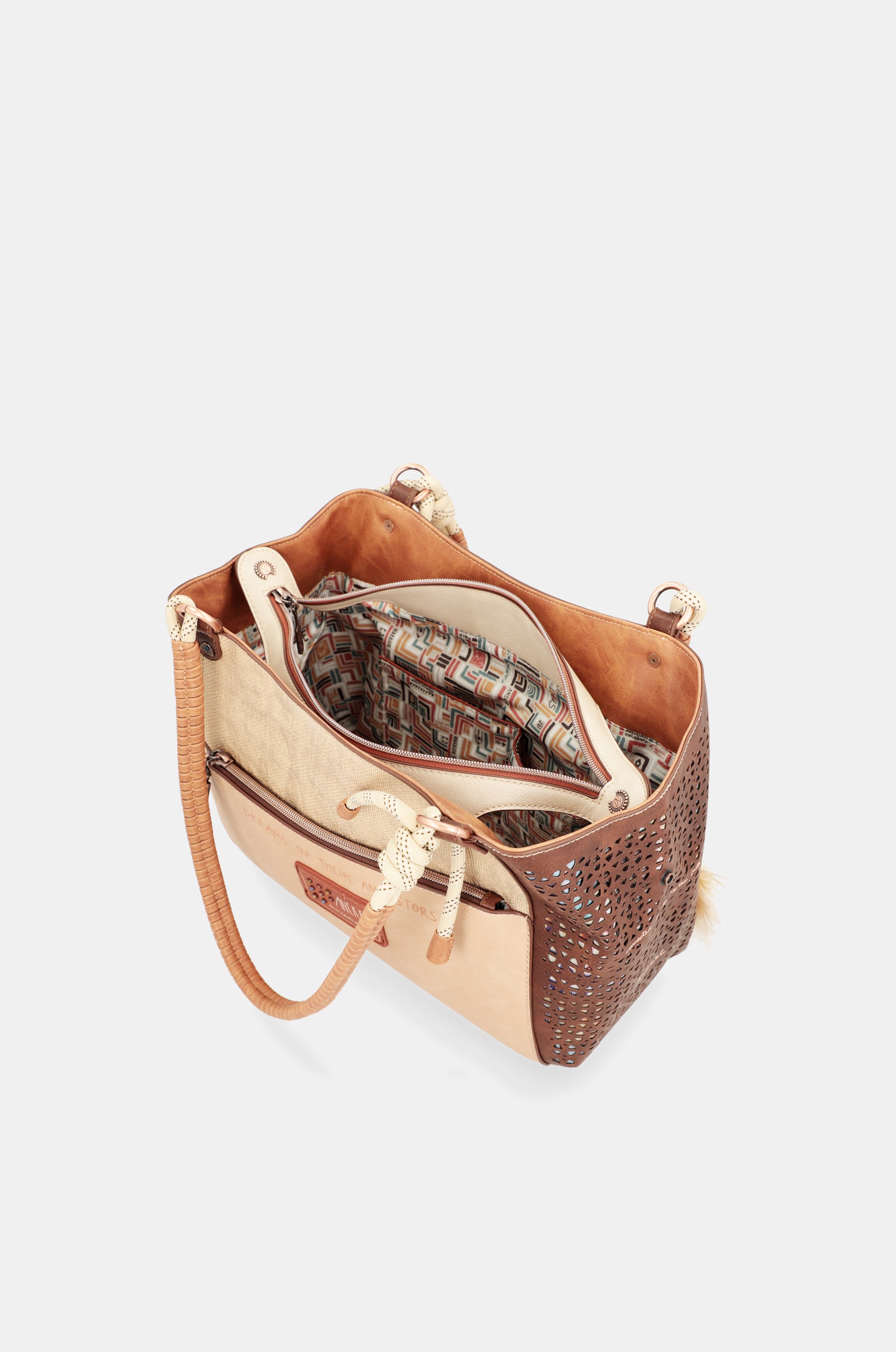 Borsa tote Tribe con manici intrecciati