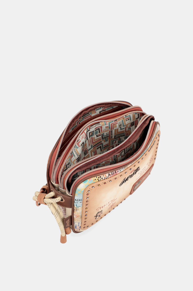 Borsa a tracolla Tribe con 3 scomparti