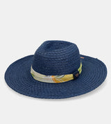 Cappello in rafia blu navy