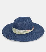 Cappello in rafia blu navy