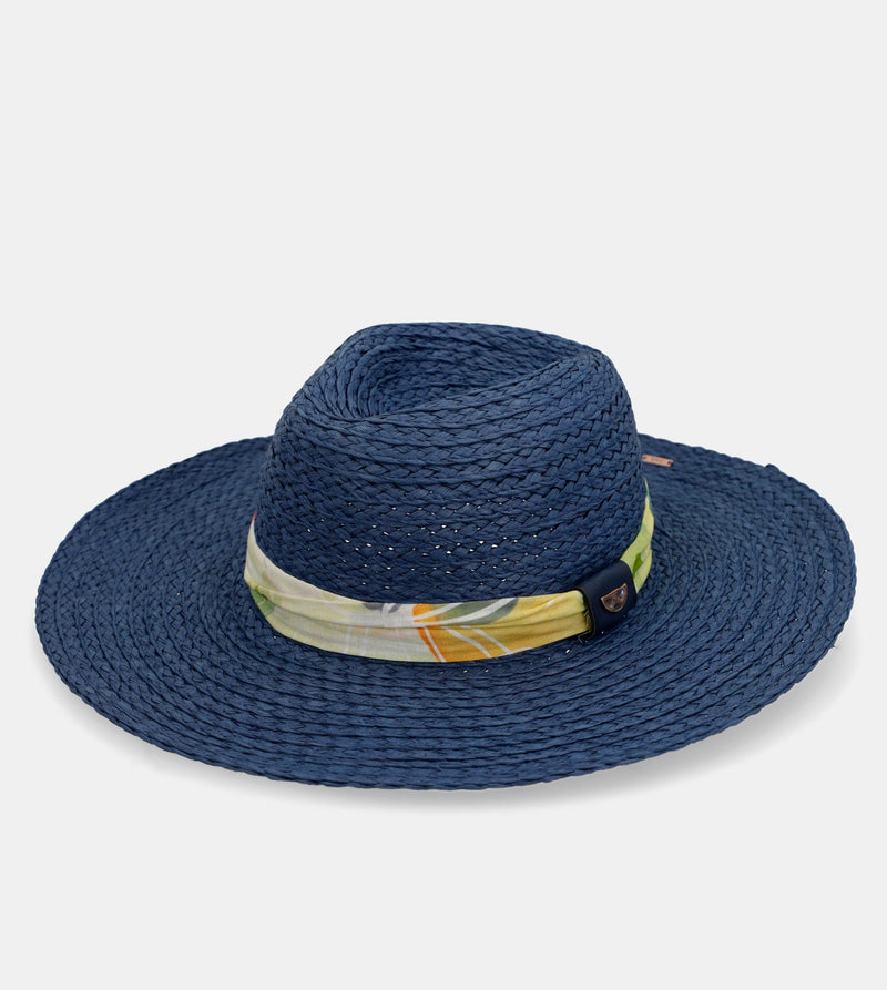 Cappello in rafia blu navy