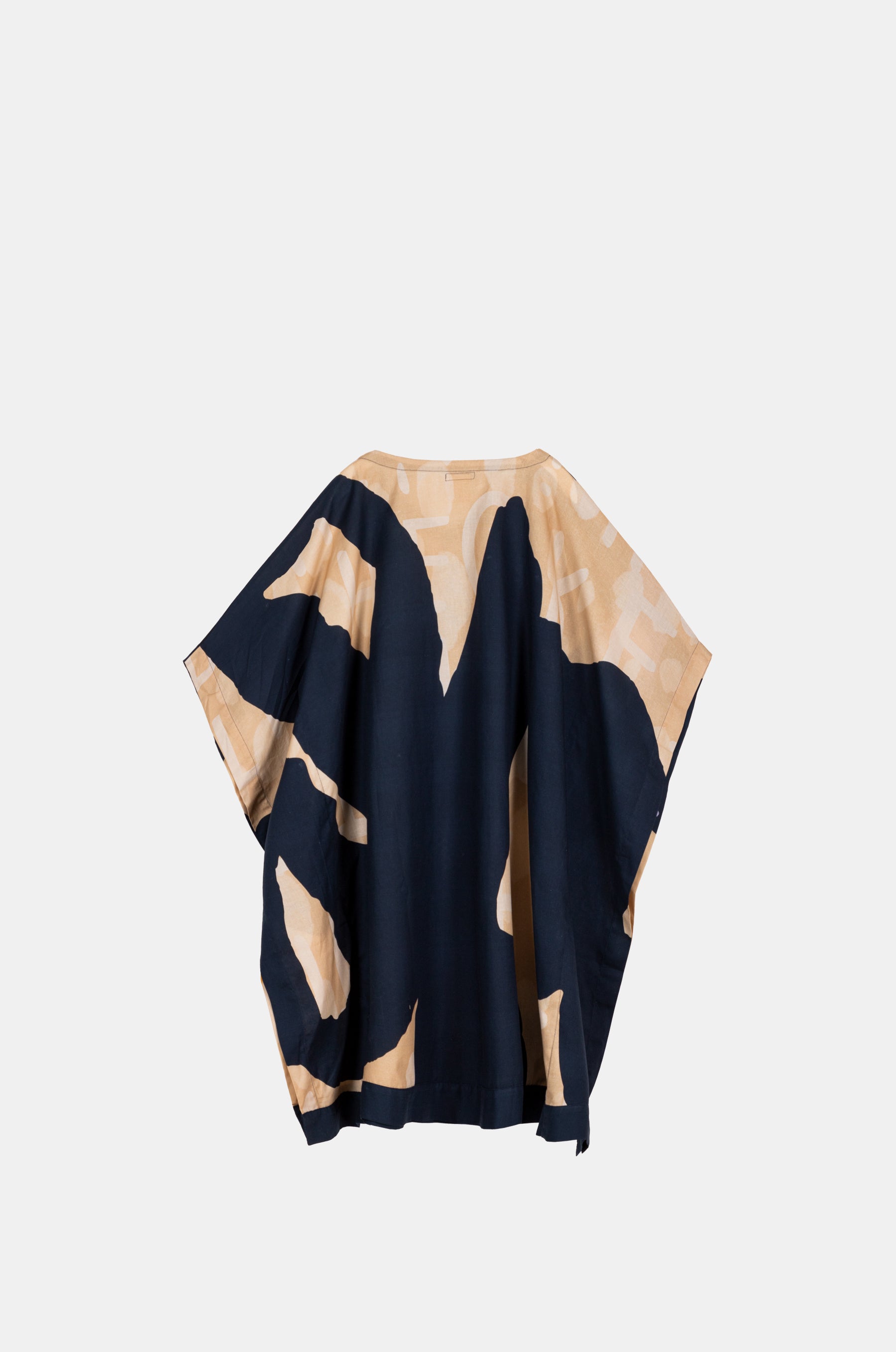 Caftano con stampa blu navy