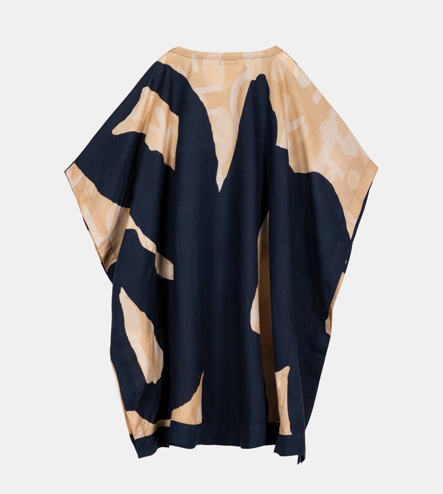 Caftano con stampa blu navy