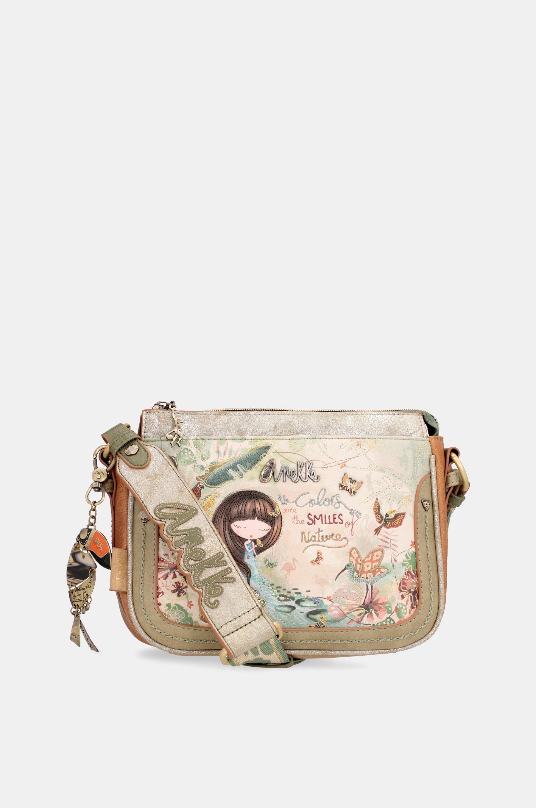 Borsa a tracolla media Amazonia con 3 scomparti