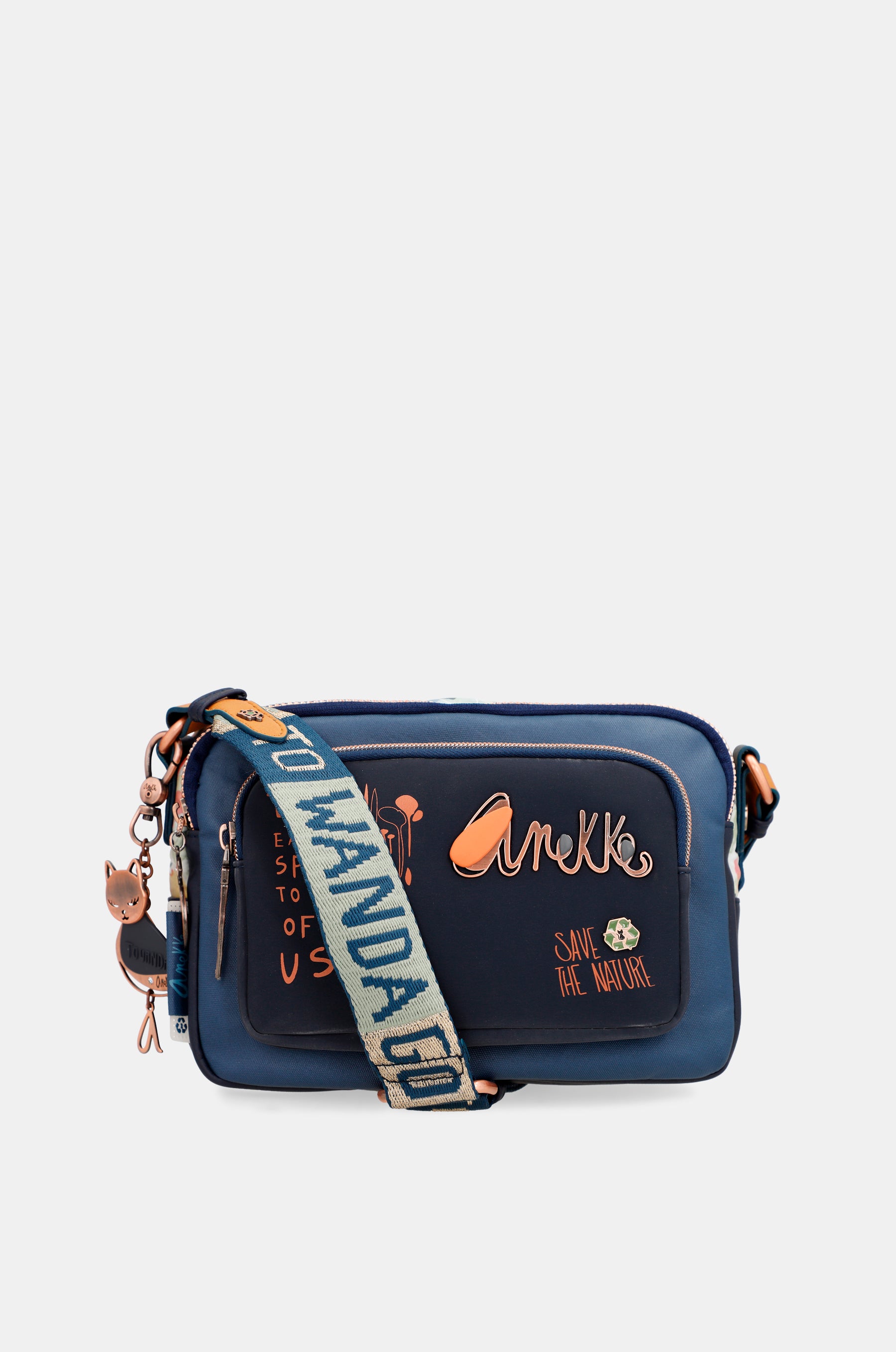 Borsa a tracolla blu navy Nature Pachamama anekke