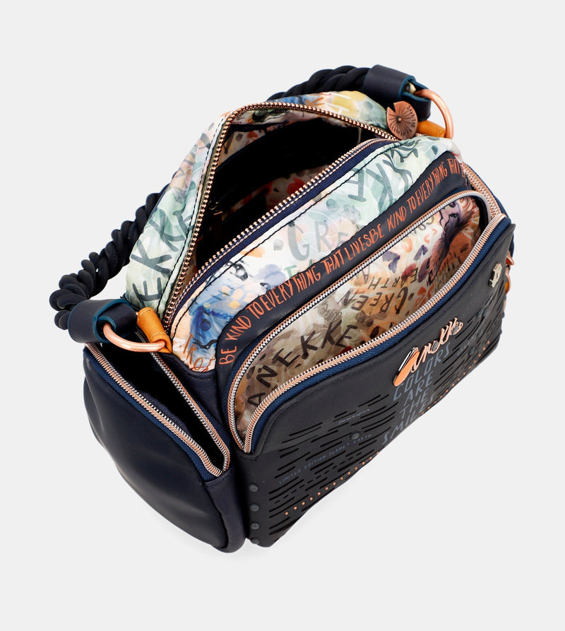 Borsa a tracolla blu Nature Pachamama