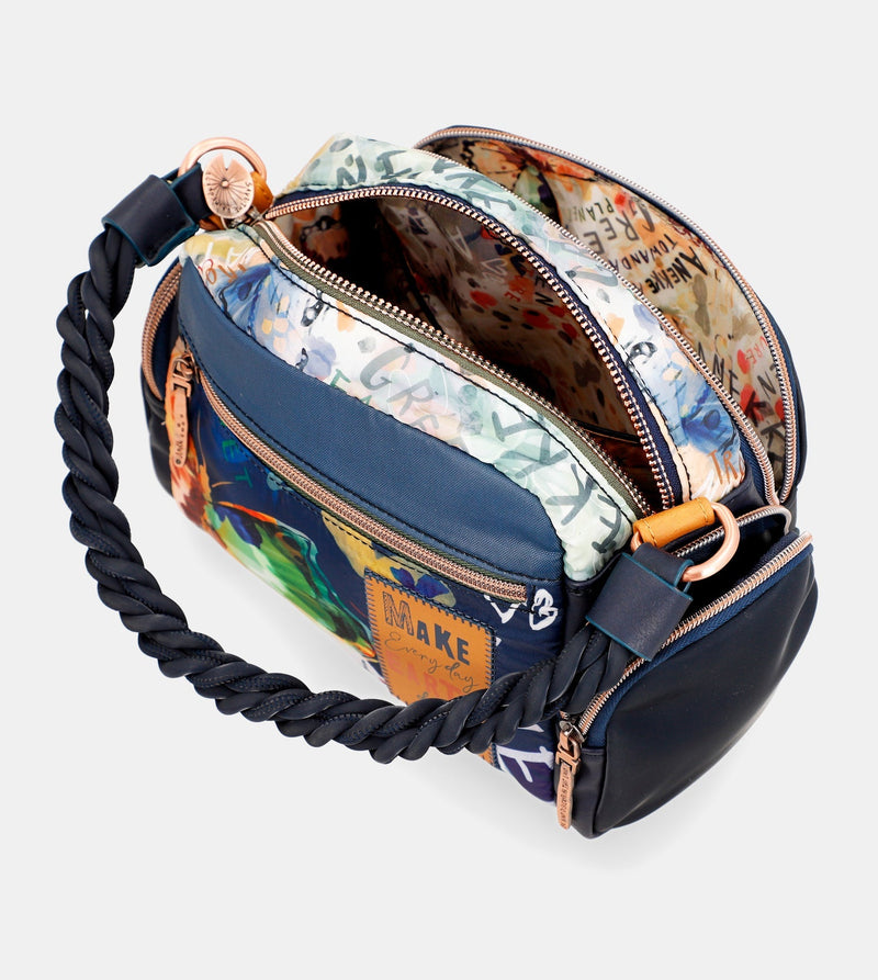 Borsa a tracolla blu Nature Pachamama
