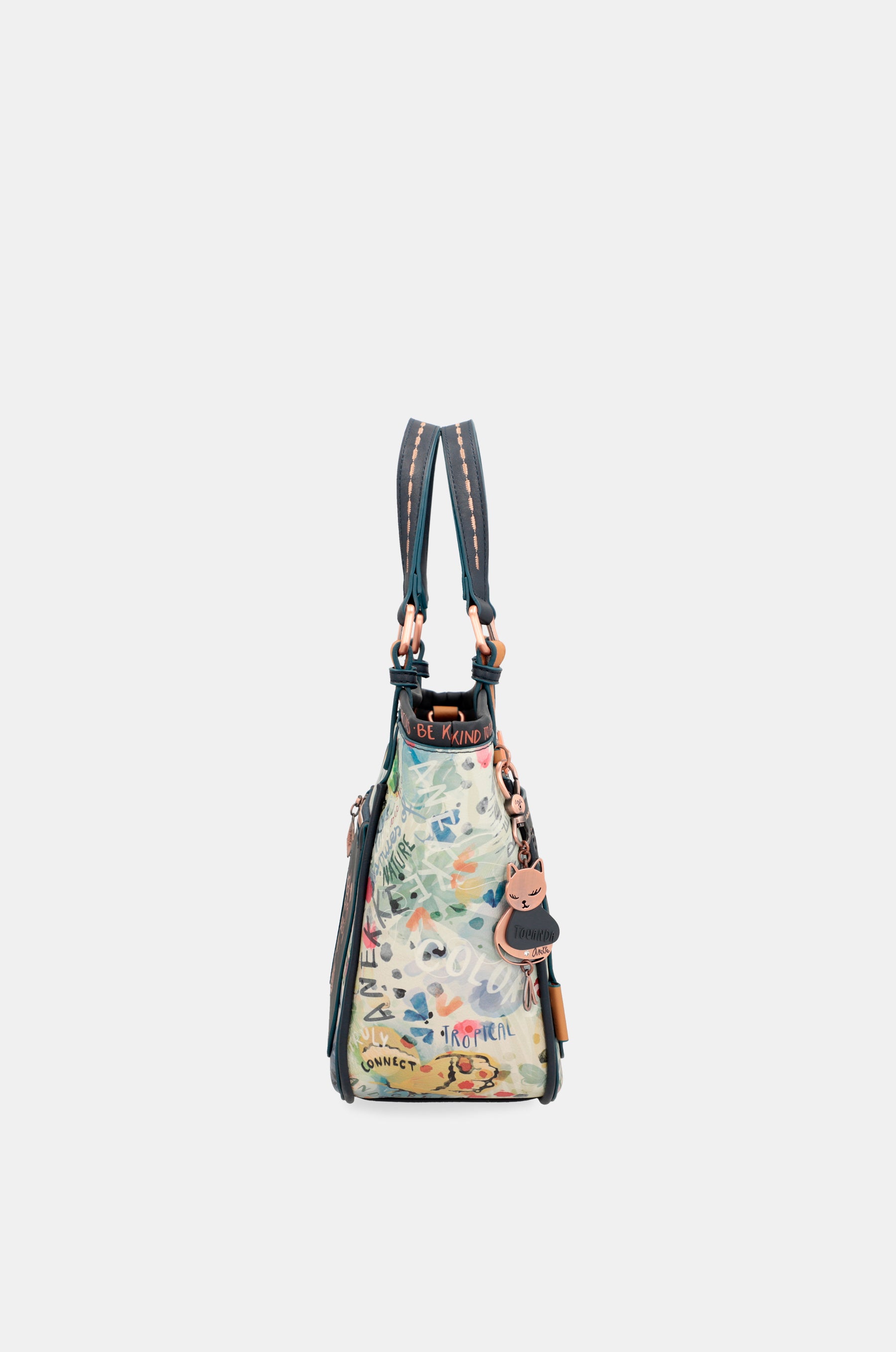 Borsa tote stampata blu navy Nature Pachamama