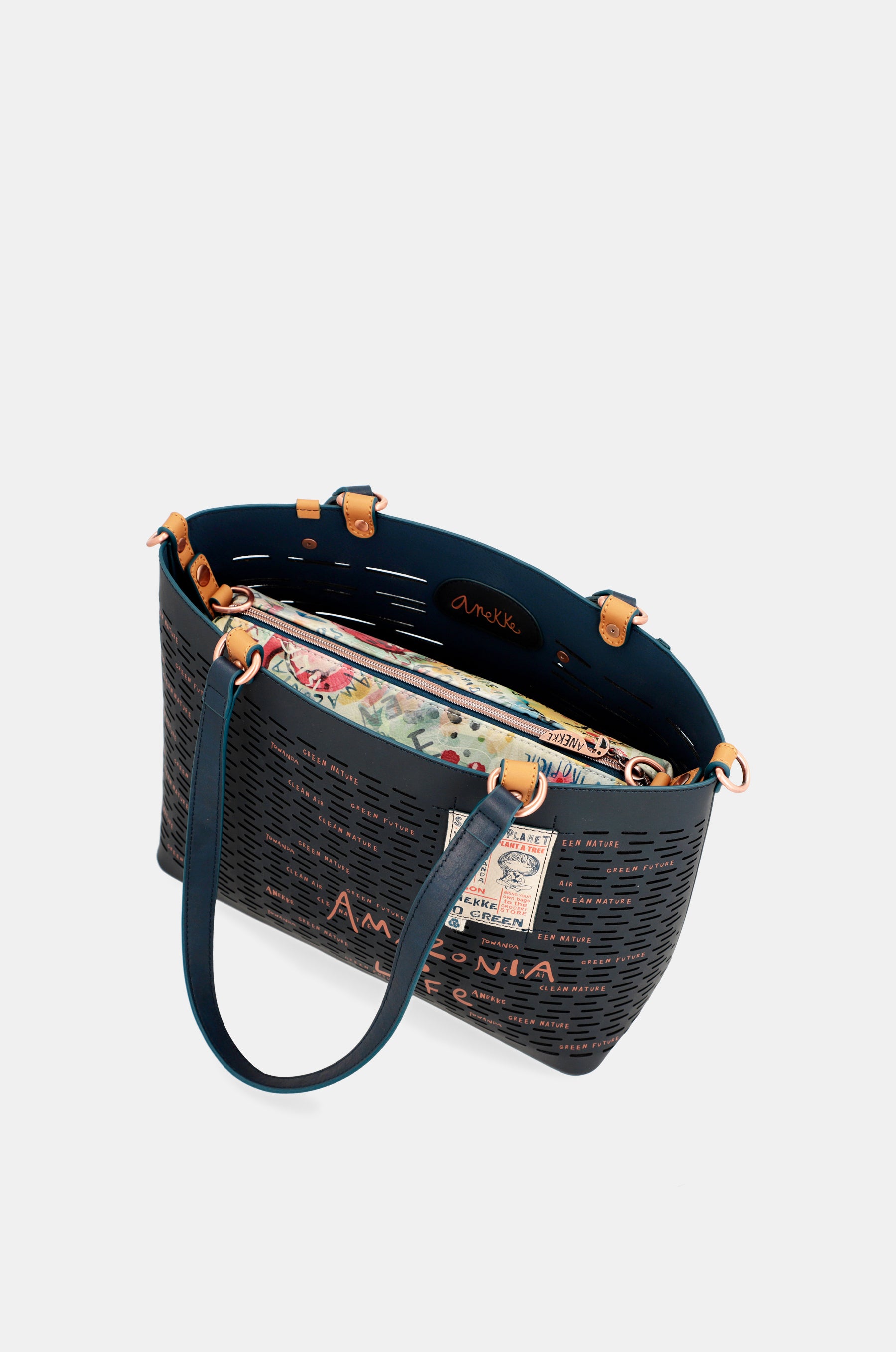 Borsa tote grande blu navy Nature Pachamama