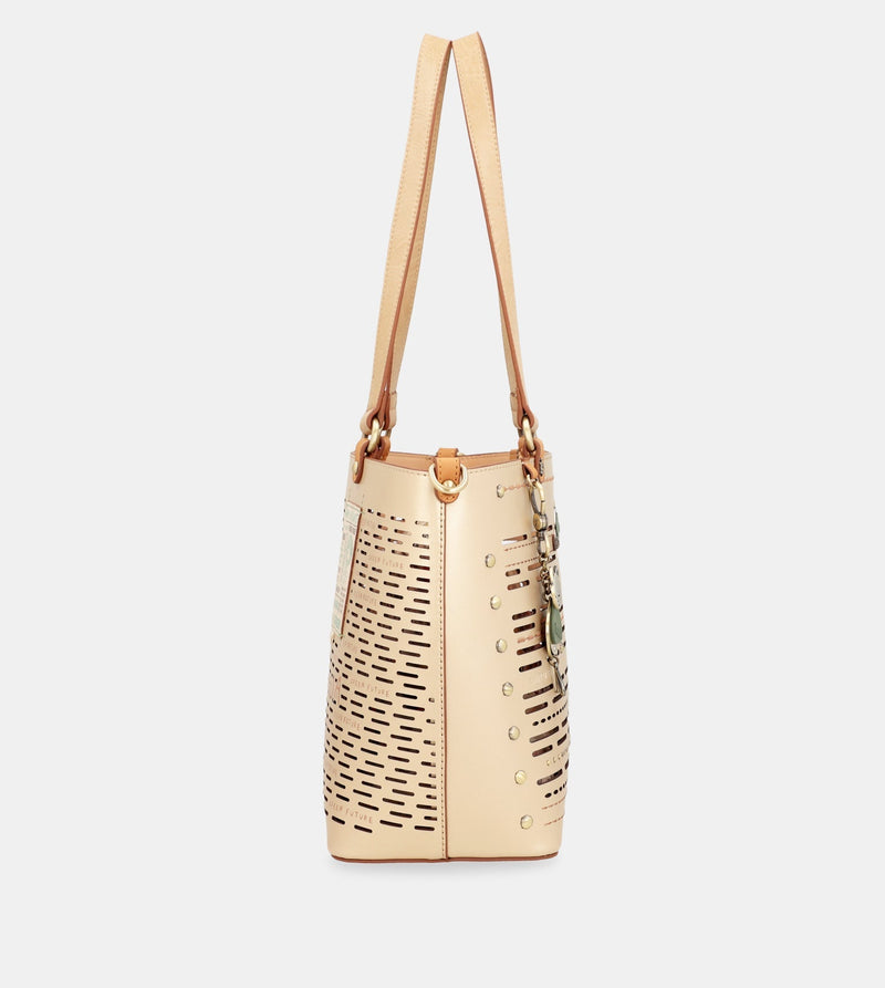 Borsa tote grande dorata Nature Pachamama