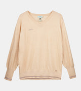 Maglione beige Shōen con scollo a V