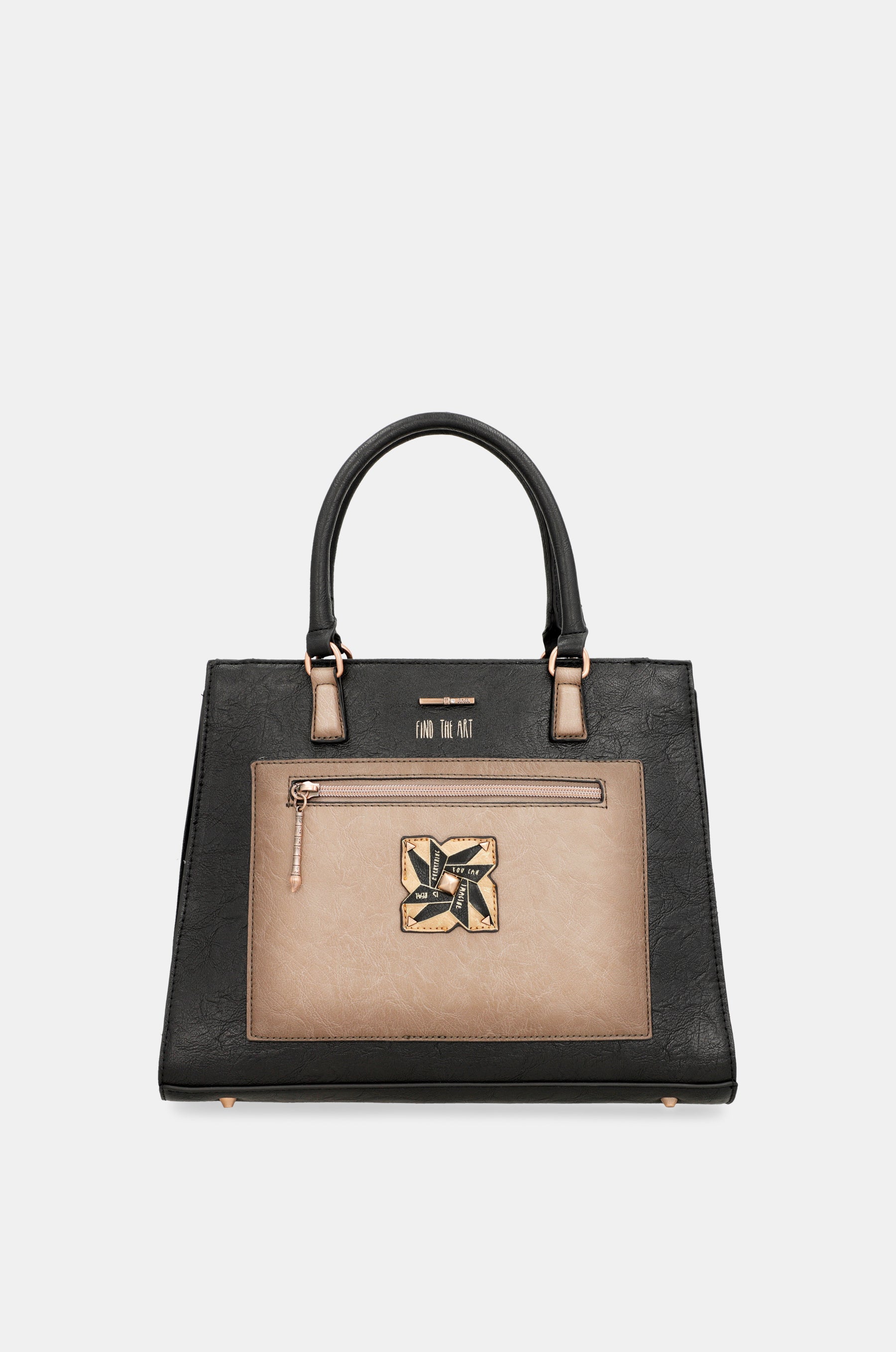 Borsa tote nera Shōen con tracolla