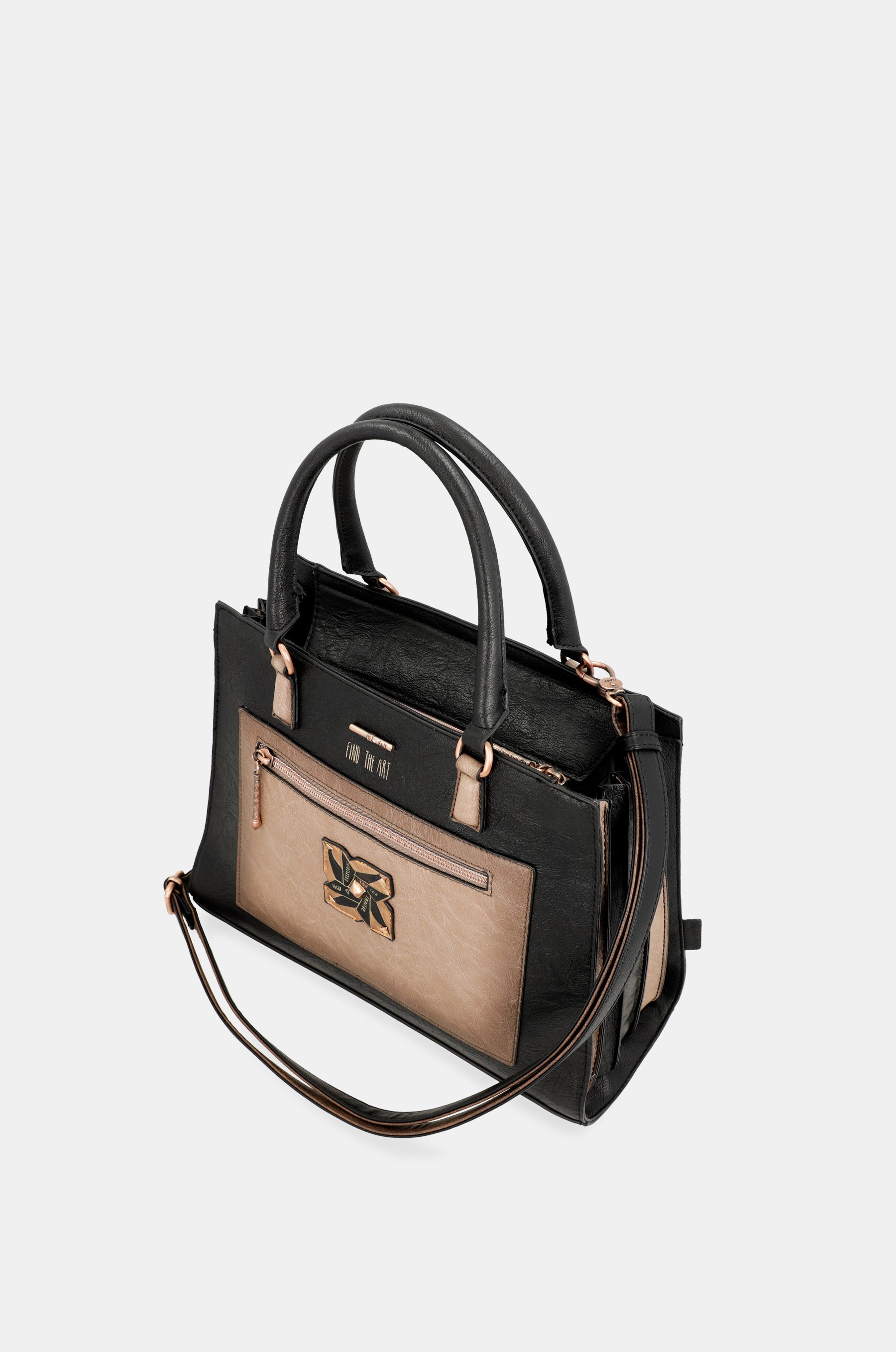 Borsa tote nera Shōen con tracolla