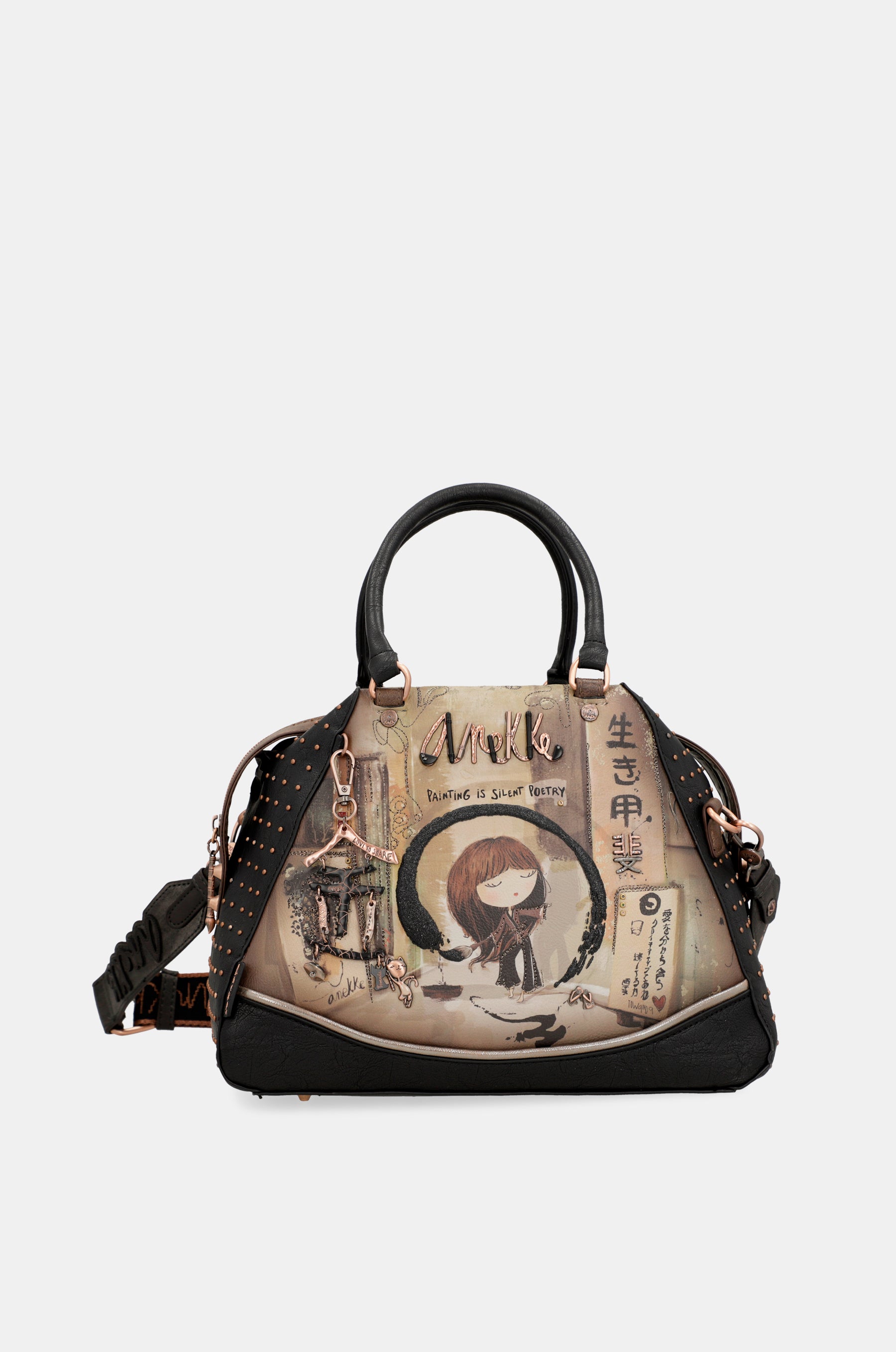 Borsa tote nera grande Shōen