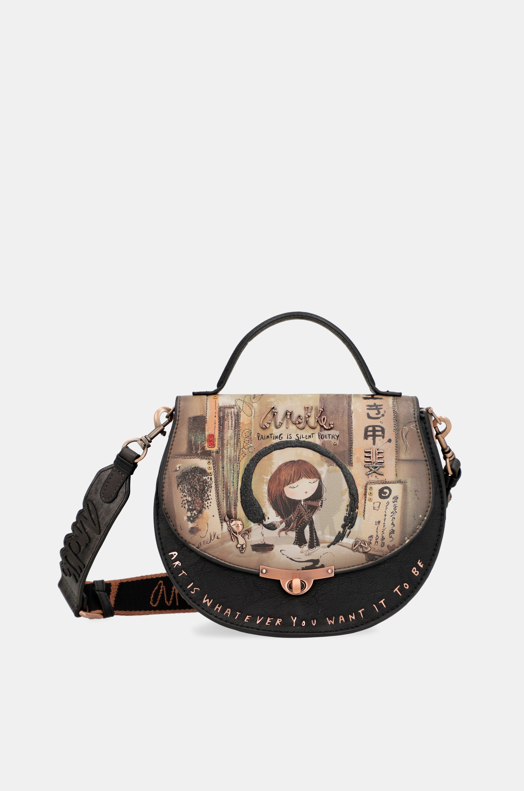 Borsa ovale Shōen con patta