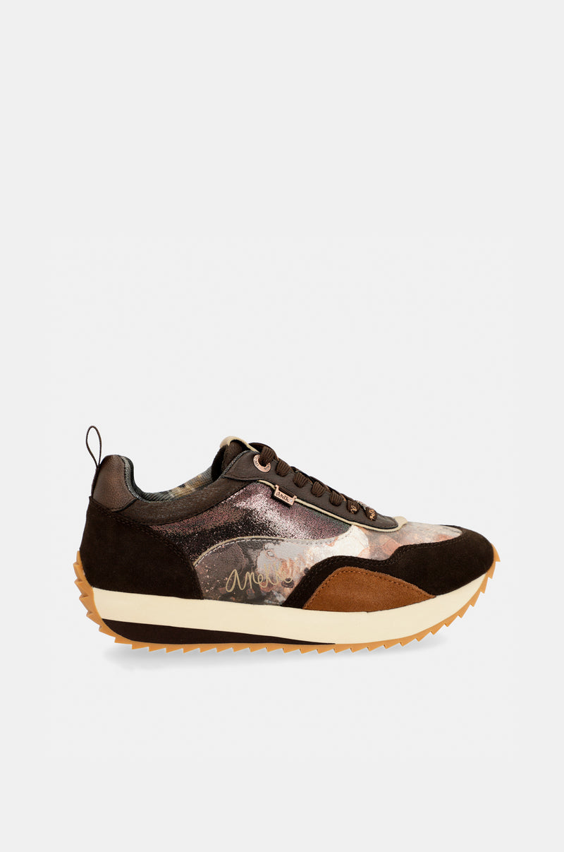 Sneakers sportive con motivo Palette marrone