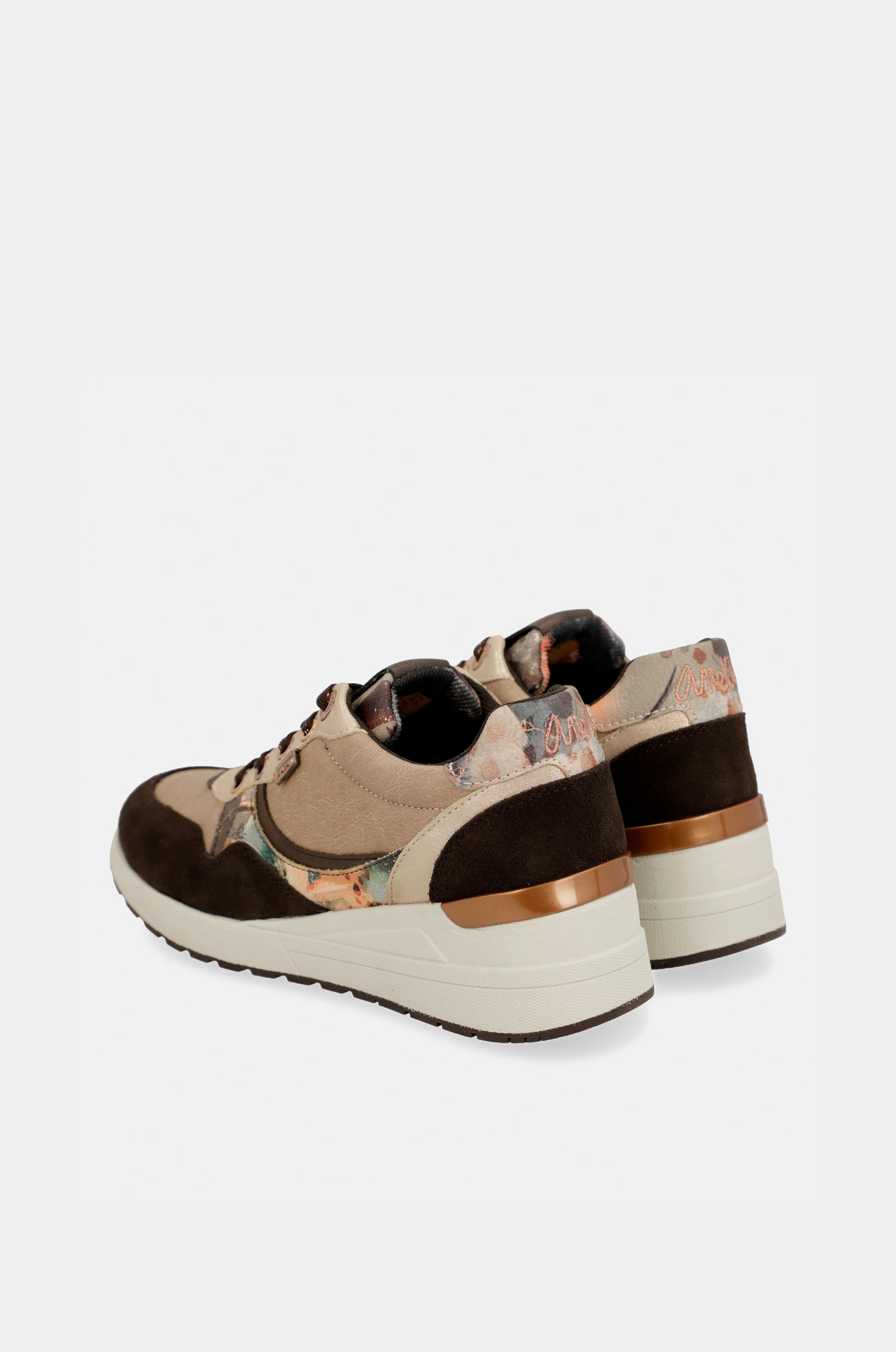 Sneakers sportive Padded marroni con zeppa