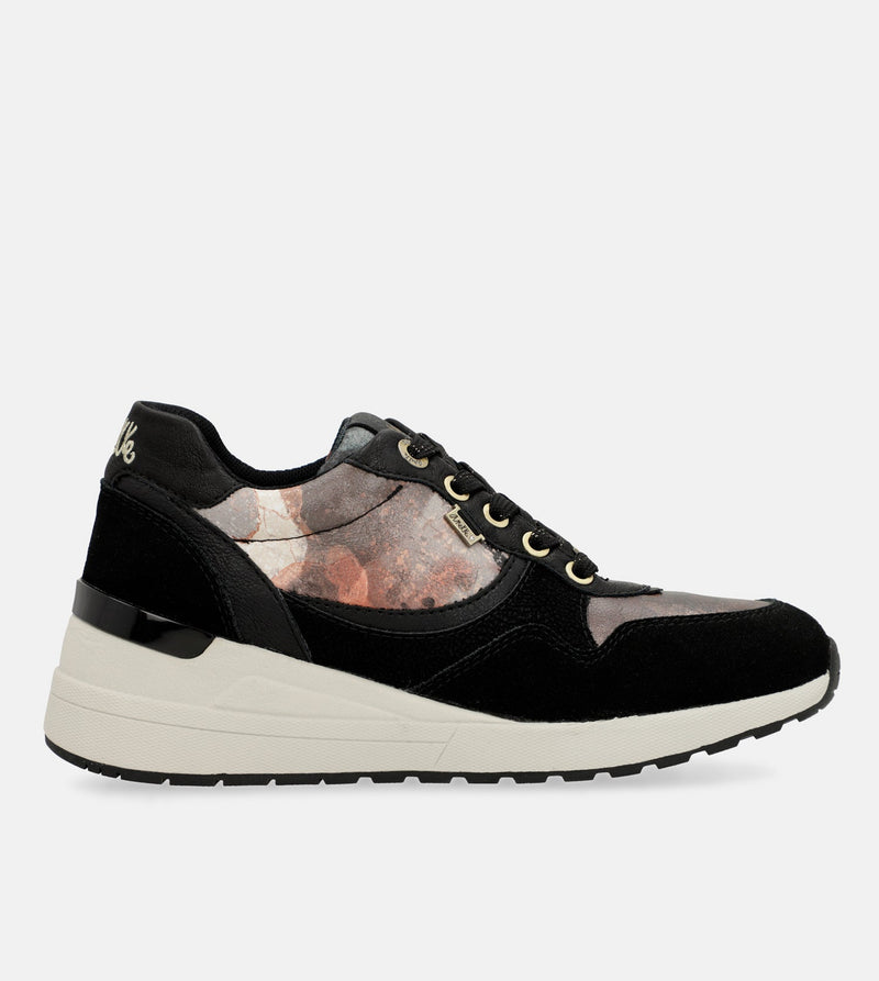 Sneakers sportive Padded nere con zeppa