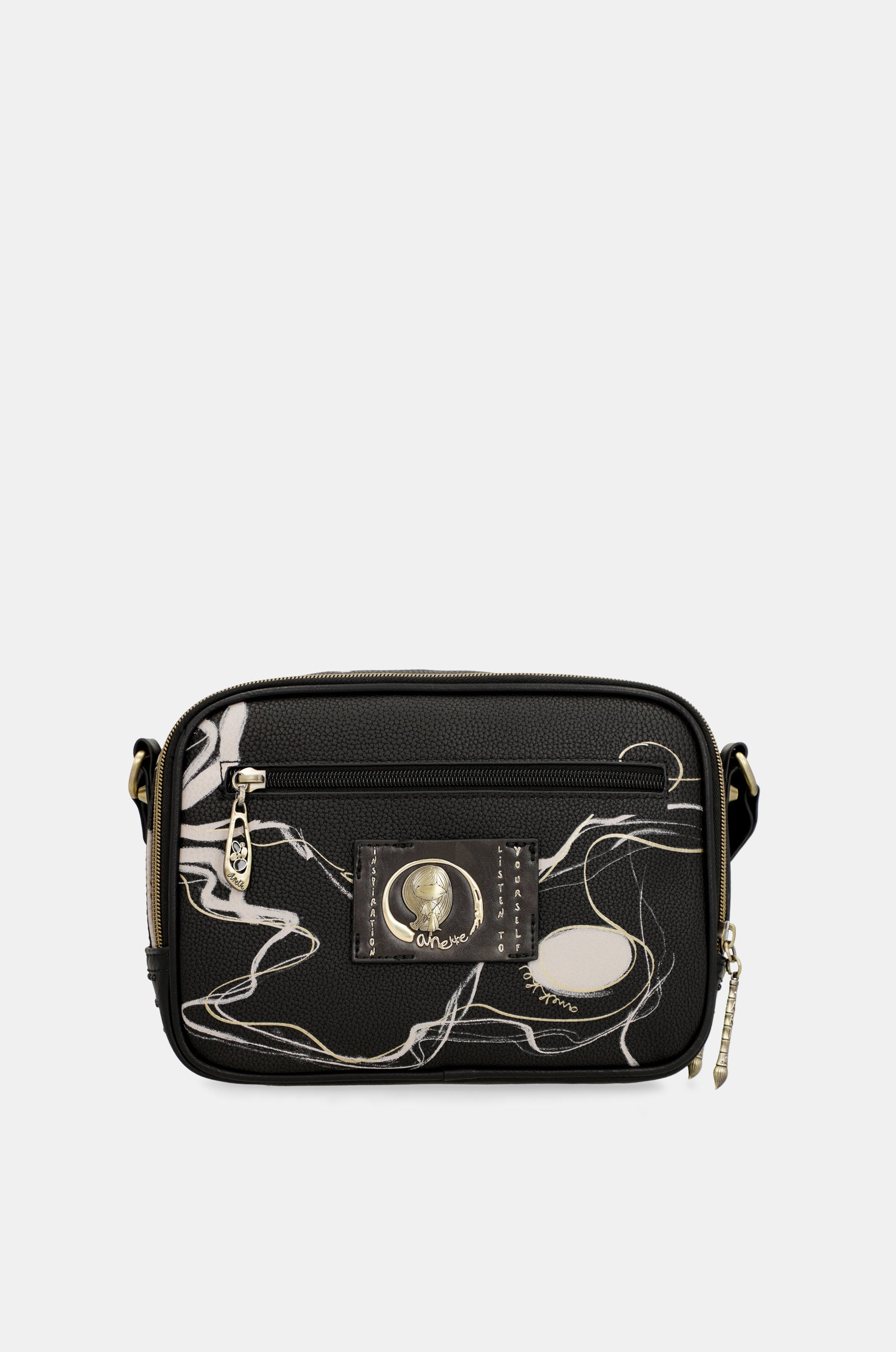 Borsa a tracolla nera Nature Shodō con 2 scomparti