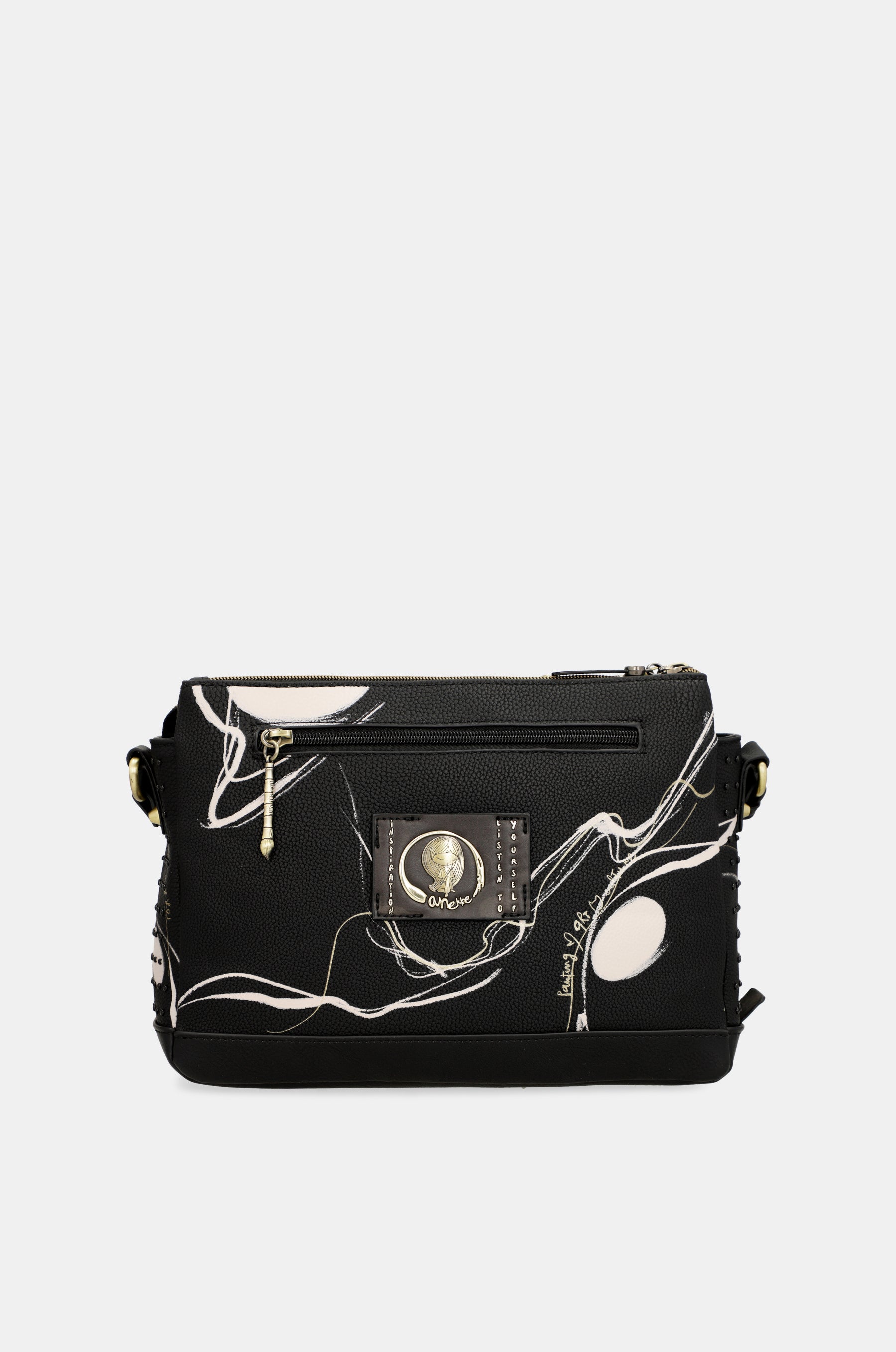Borsa a tracolla nera Nature Shodō a 3 scomparti