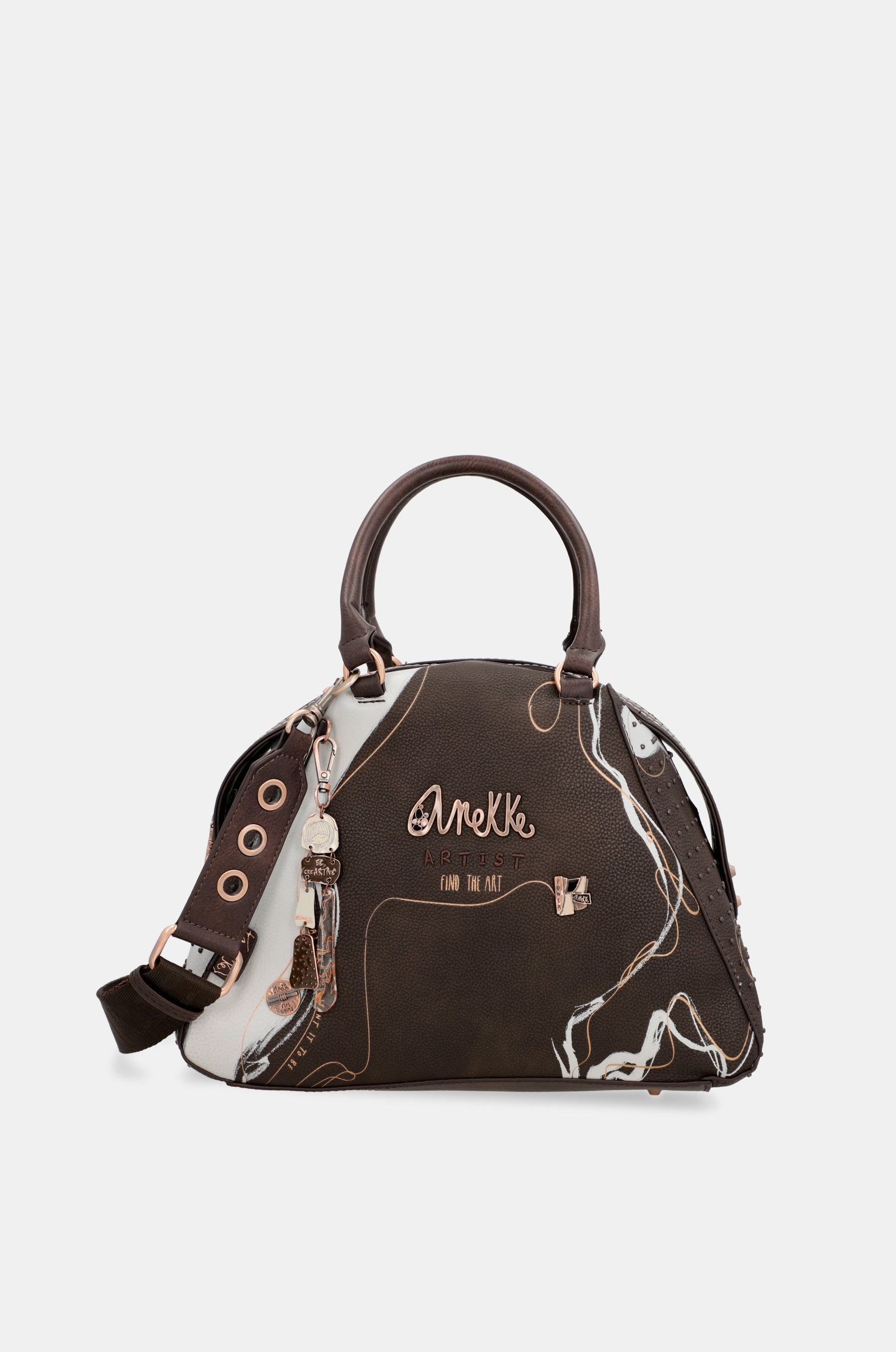 Borsa a tracolla marrone Nature Shodō a 2 manici