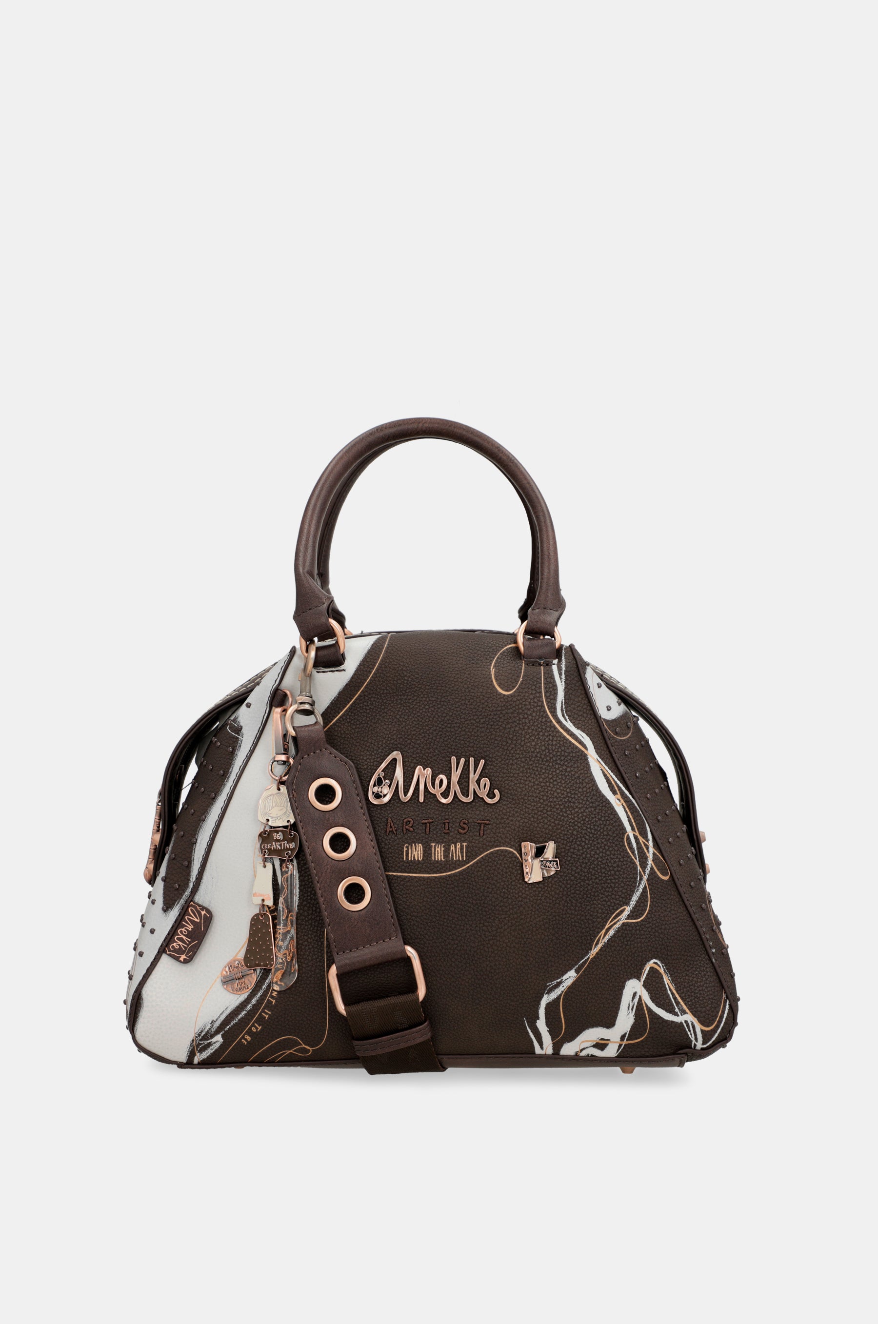 Borsa a tracolla marrone Nature Shodō a 2 manici
