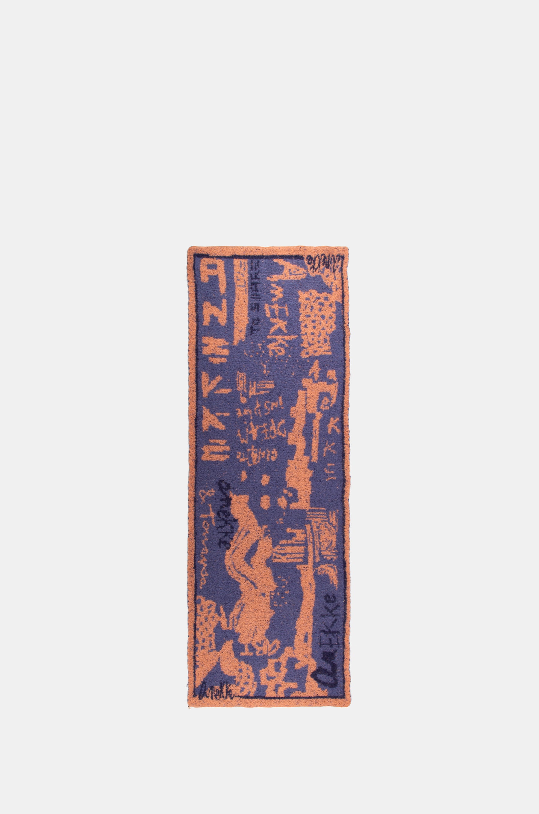 Sciarpa Contemporary blu e terracotta.