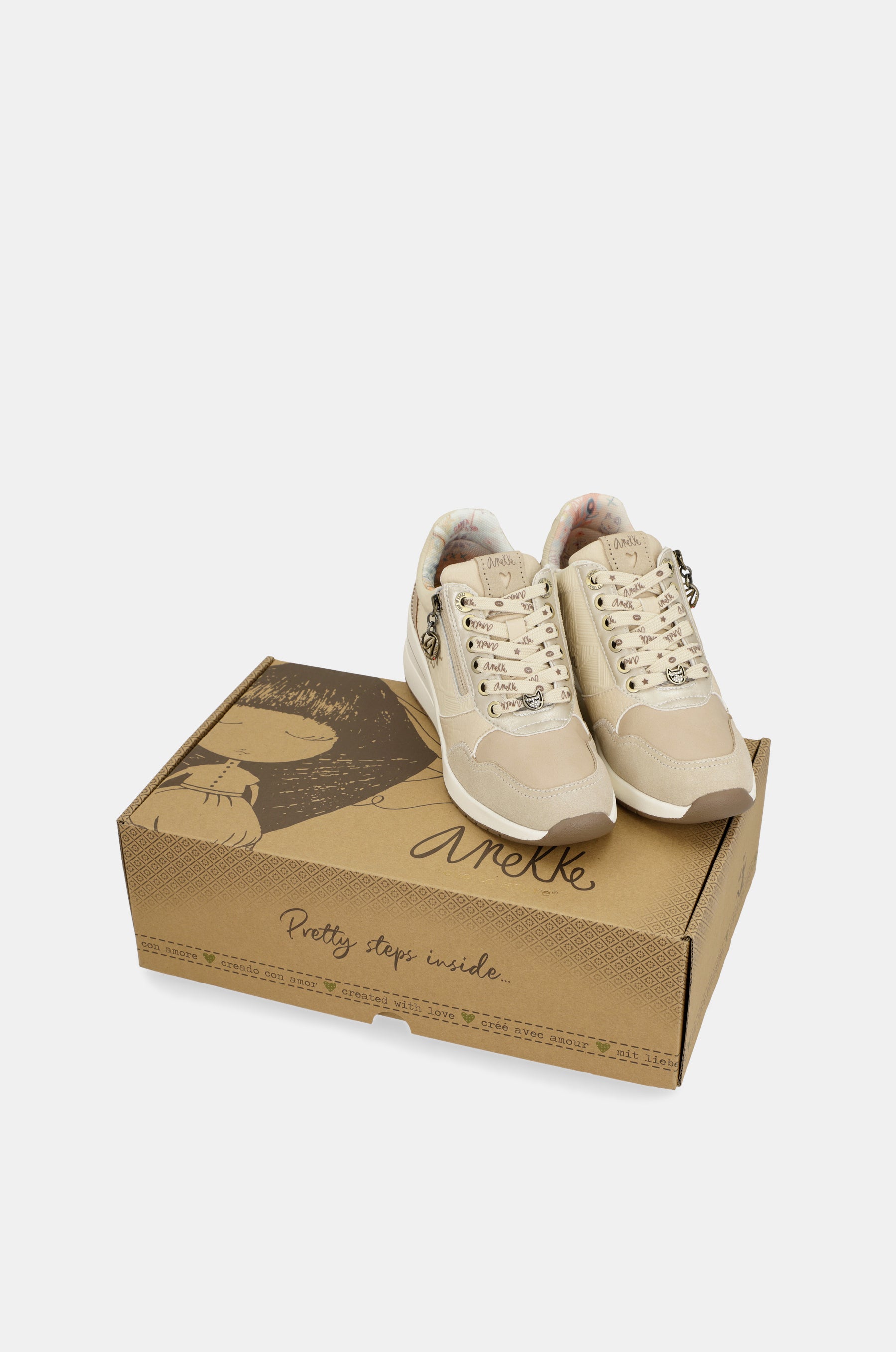 Sneakers con zeppa Peace &amp; Love