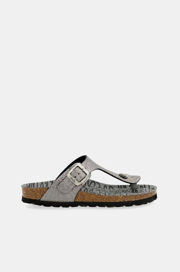 Sandali bio argento da donna